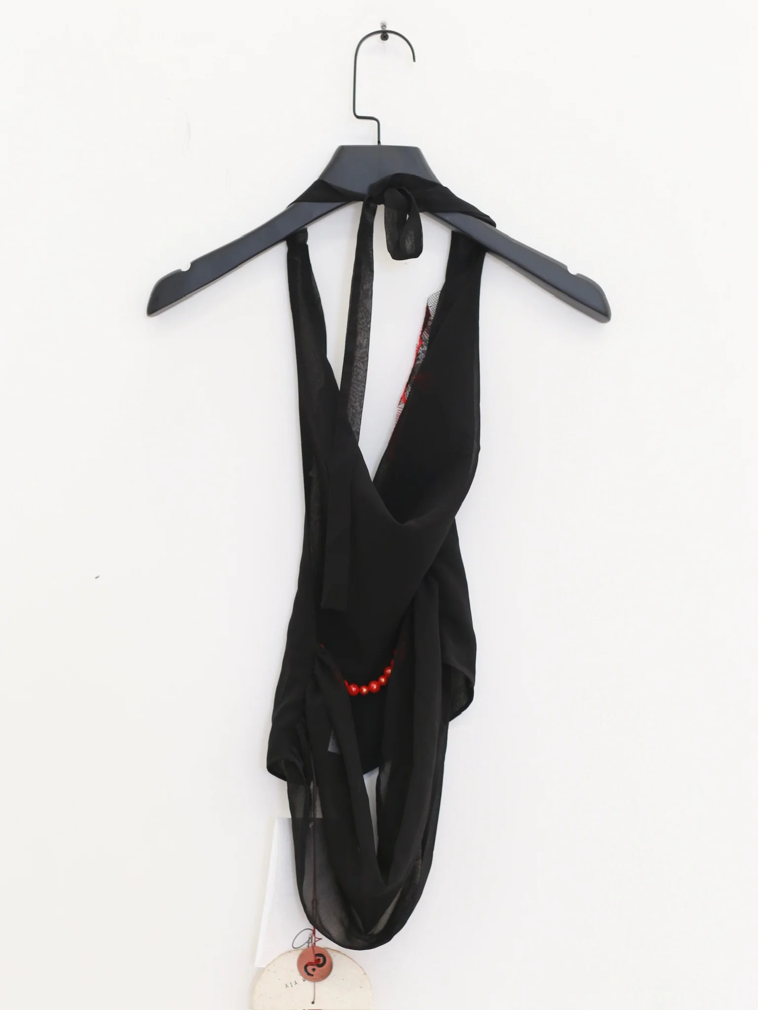 Maison Yiy draped backless tank top with stone embellishments MY-MY26SA05-2-Black - Image 6