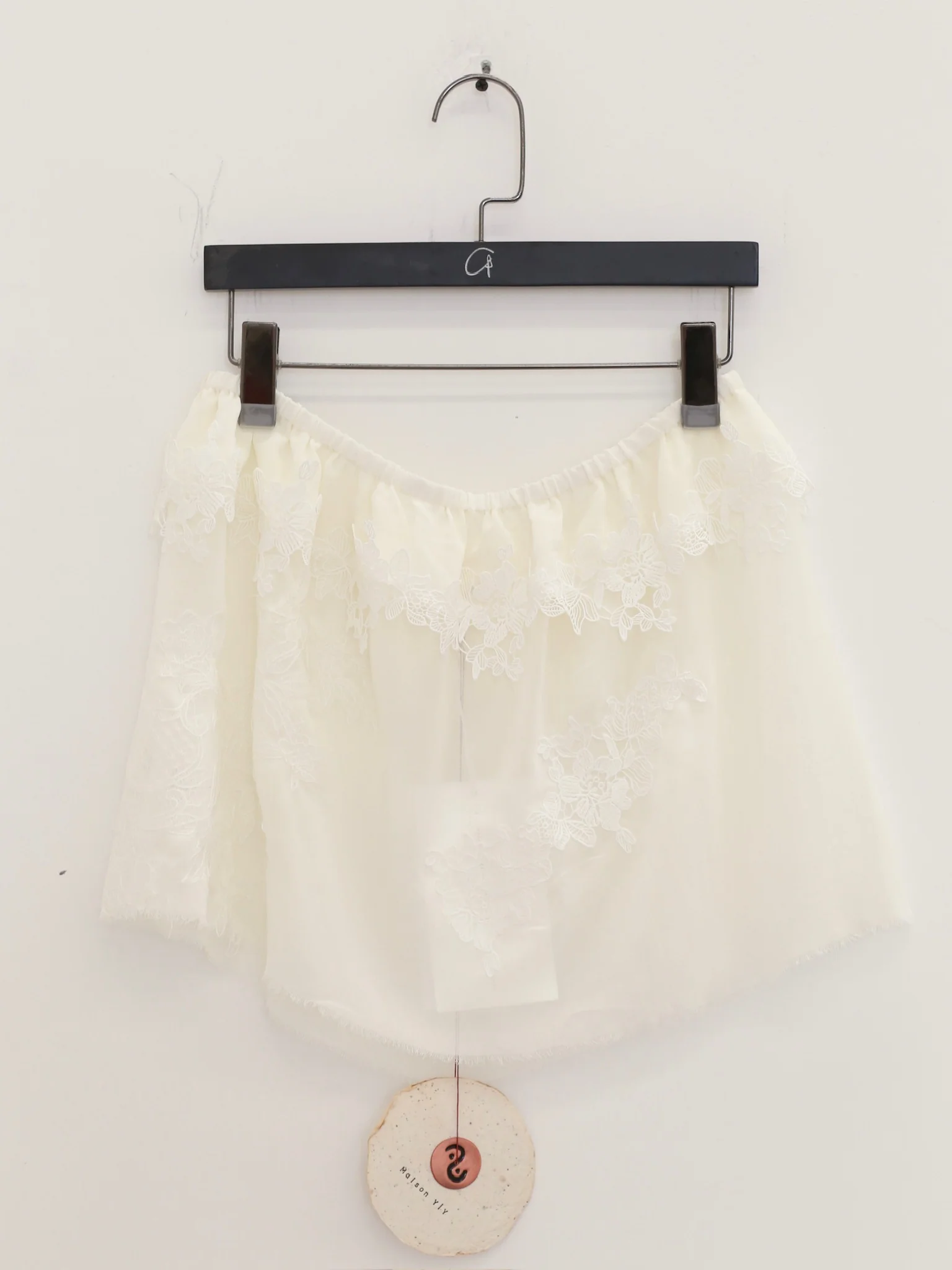 Maison Yiy lace-trimmed versatile top or skirt MY-MY26SB04-1-White - Image 5