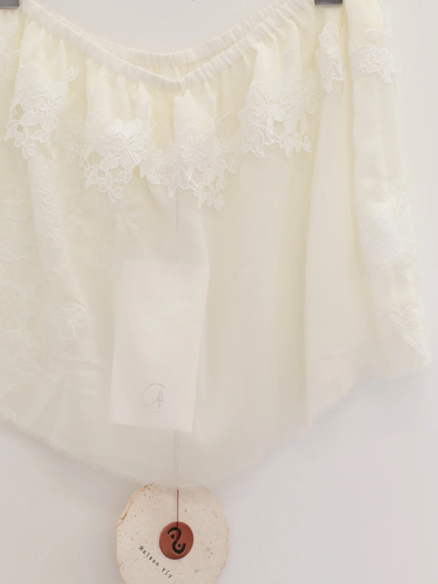 Maison Yiy lace-trimmed versatile top or skirt MY-MY26SB04-1-White - Image 6