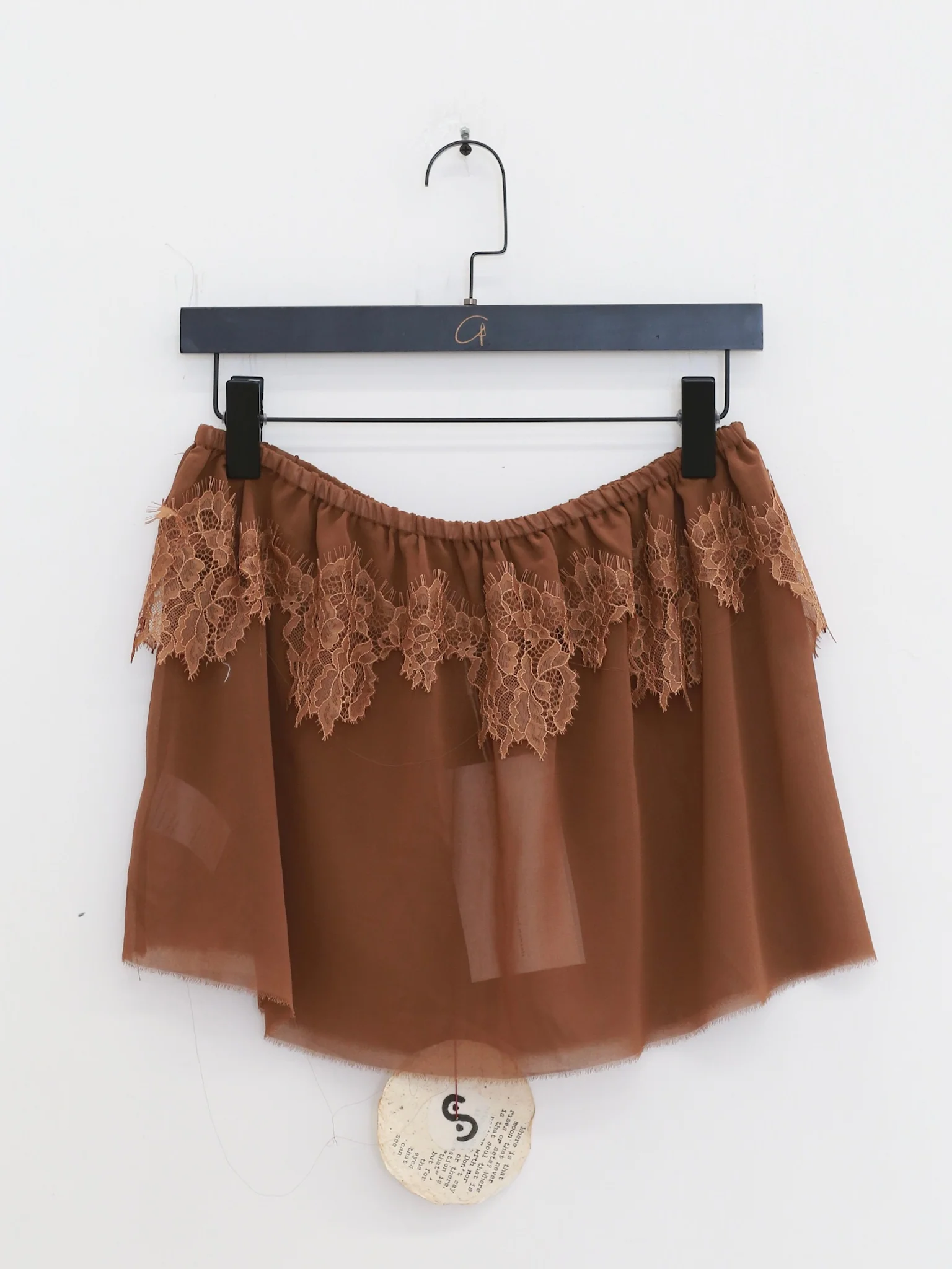 Maison Yiy lace-trimmed versatile top or skirt MY-MY26SB04-2-Brown - Image 7