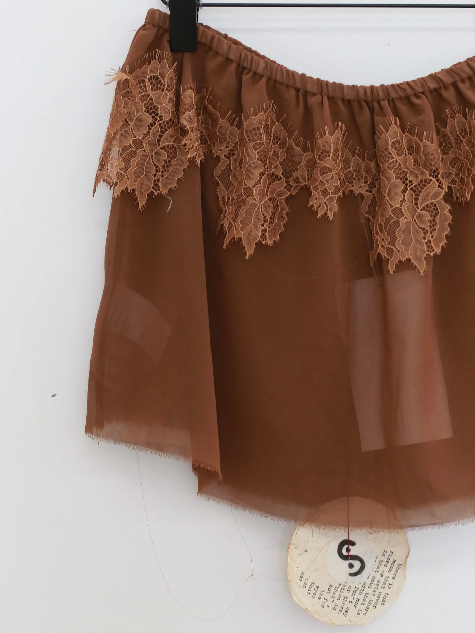 Maison Yiy lace-trimmed versatile top or skirt MY-MY26SB04-2-Brown - Image 9