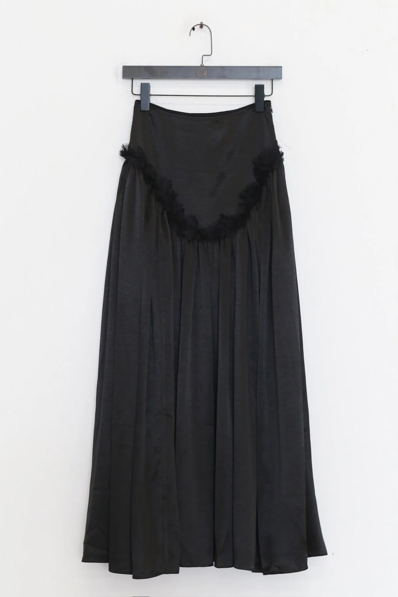 Maison Yiy Spring/Summer 2026 Satin Long Skirt MY-MYS26B07-2-MIDNIGHT ONYX