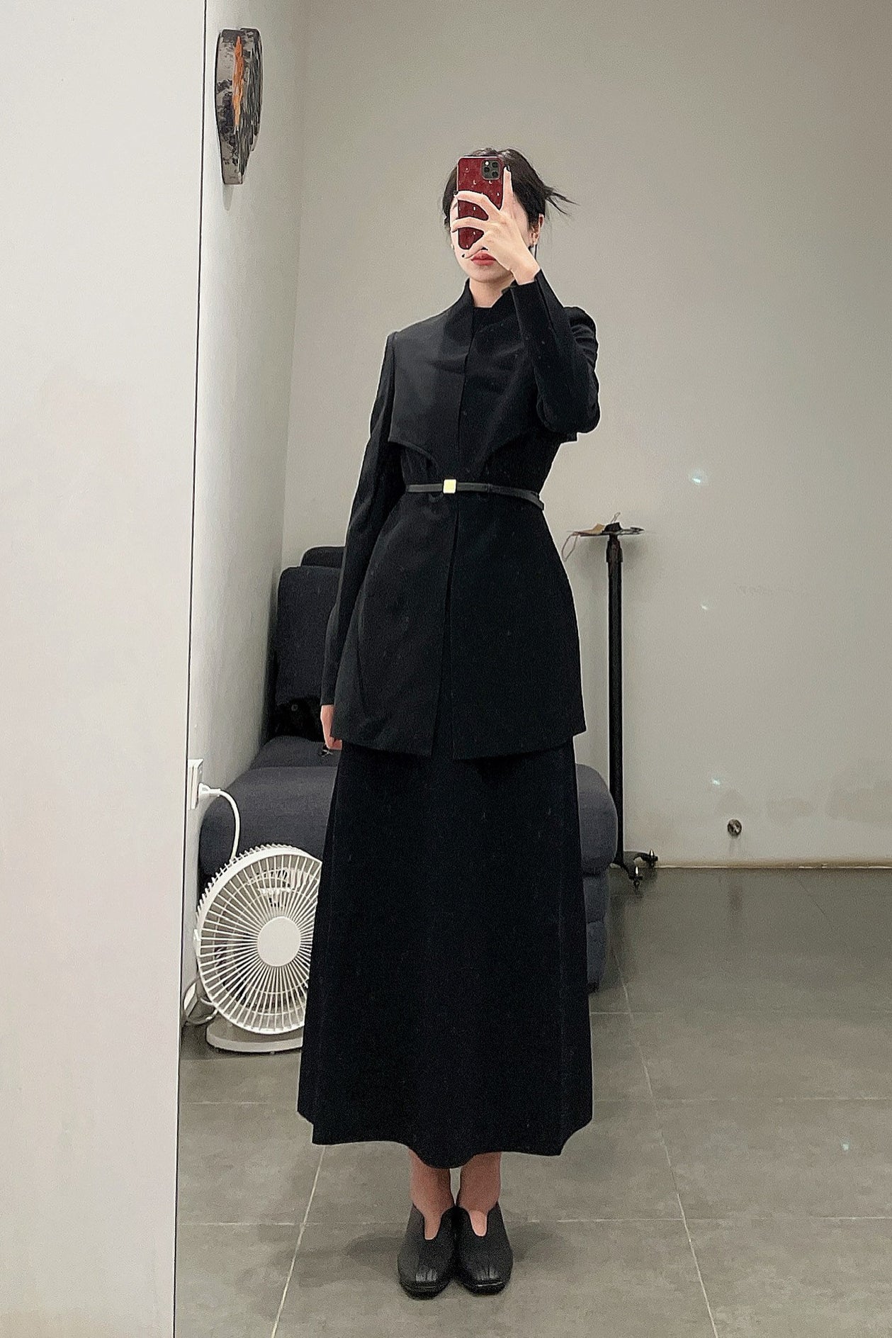 mame kurogouchi belt collarless jacket MAME-MM22SS JK022-HEI - Image 7