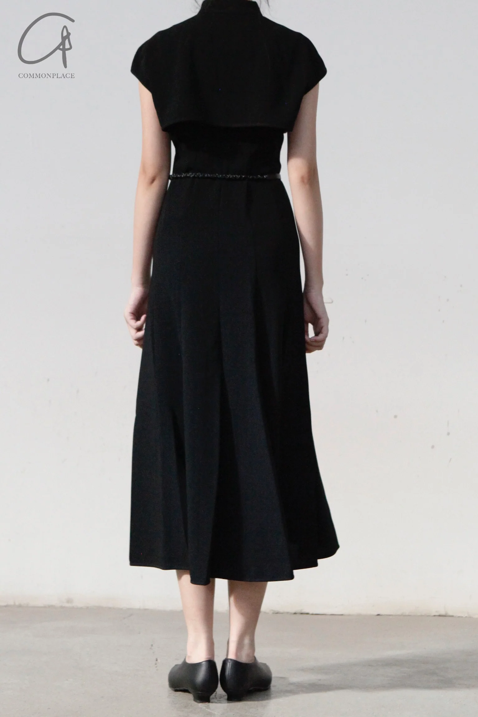 Mame kurogouchi curve low heel non-slip shoes single shoes cowhide Japan MAME-MM22SS AC307-HEI black MM22SS AC307 - Image 13