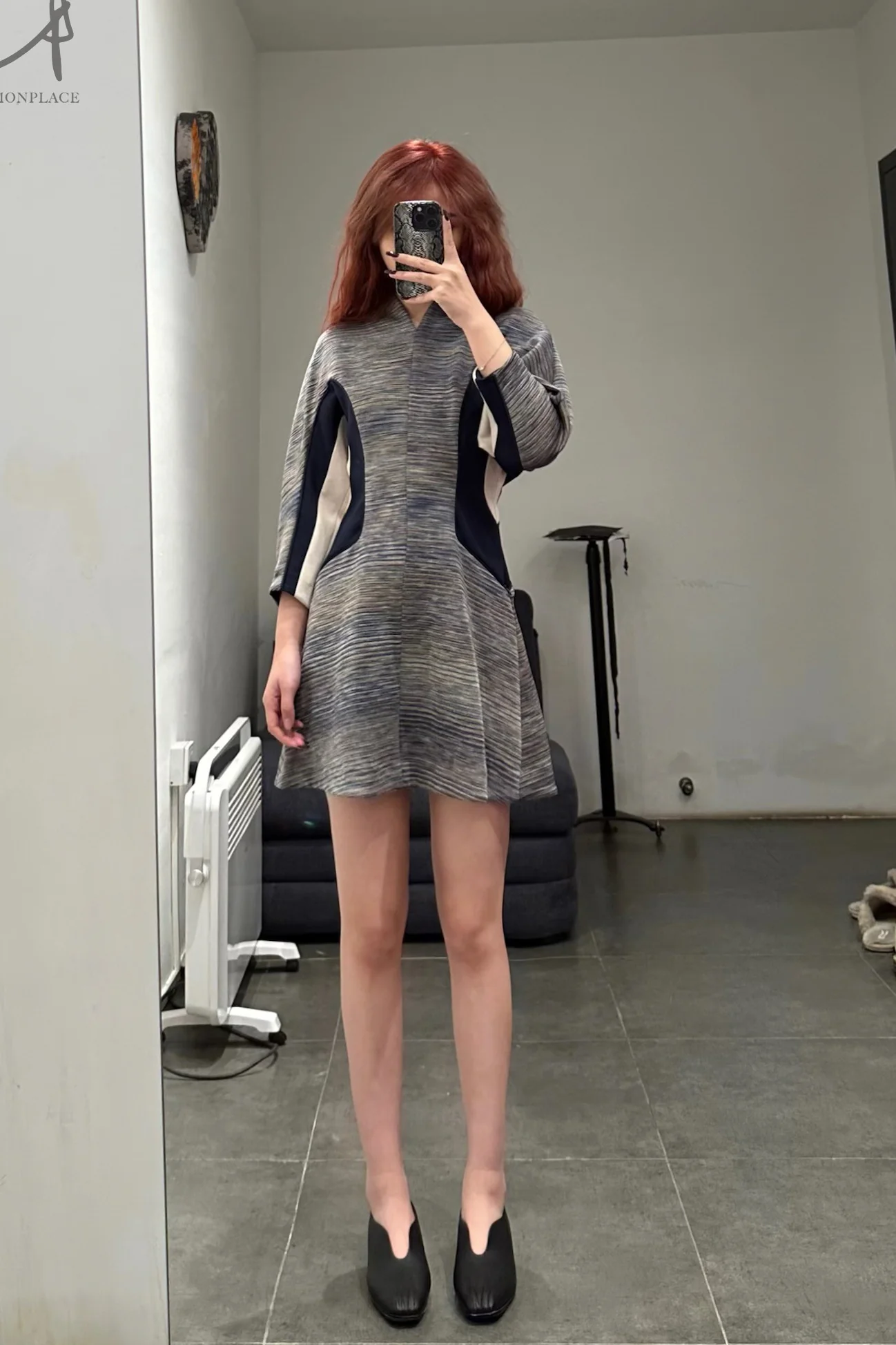 Mame kurogouchi curve low heel non-slip shoes single shoes cowhide Japan MAME-MM22SS AC307-HEI black MM22SS AC307 - Image 42
