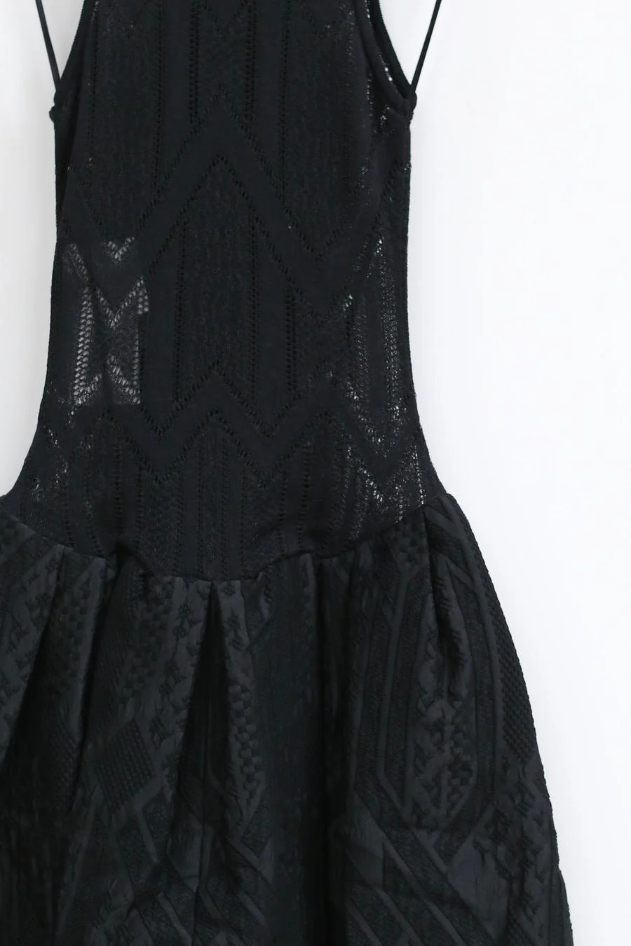 mame kurogouchi knitted traditional pattern and jacquard dress MM22SS DR029 black - Image 6