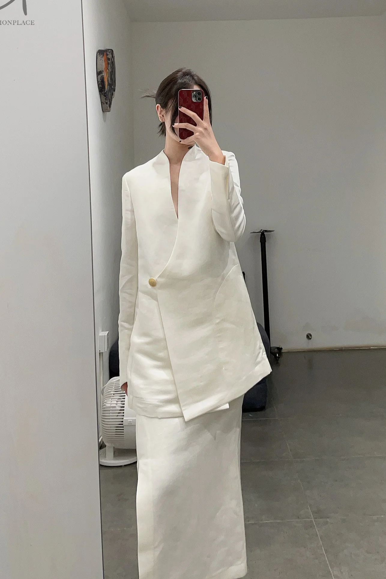 mame kurogouchi linen silk high waist slit skirt MM22SS SK018 - Image 10