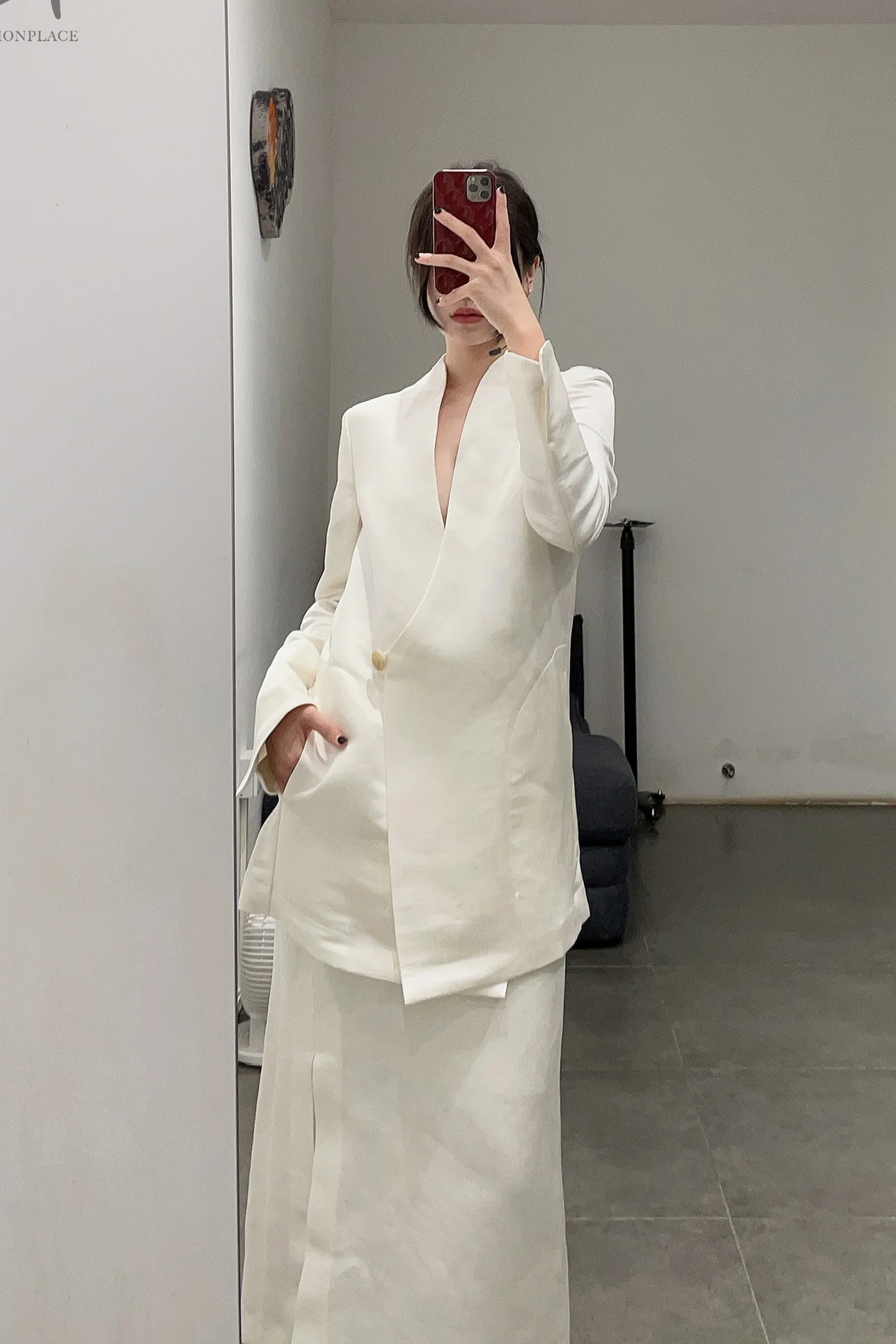 mame kurogouchi linen silk high waist slit skirt MM22SS SK018 - Image 11