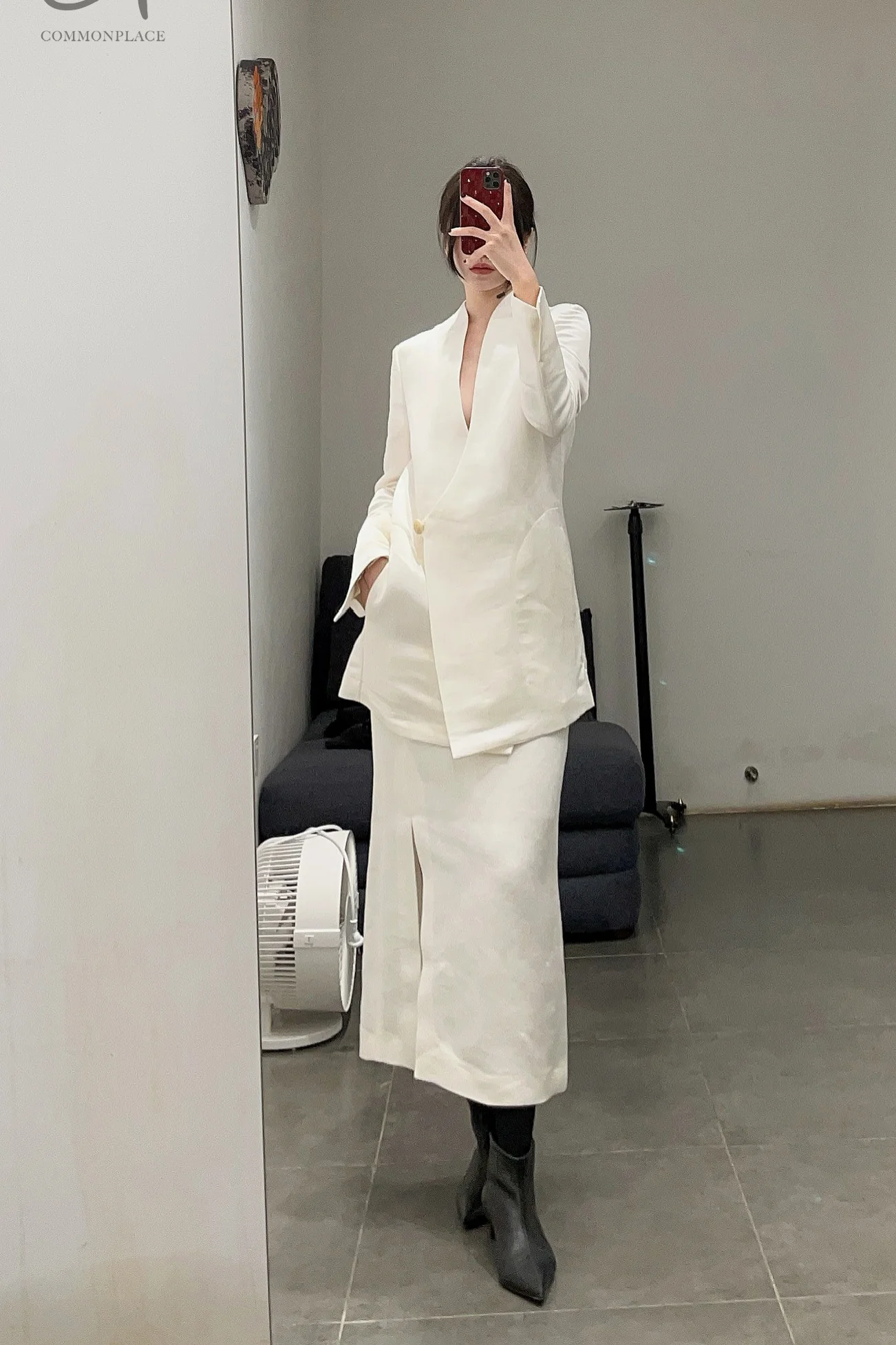 mame kurogouchi linen silk high waist slit skirt MM22SS SK018 - Image 12