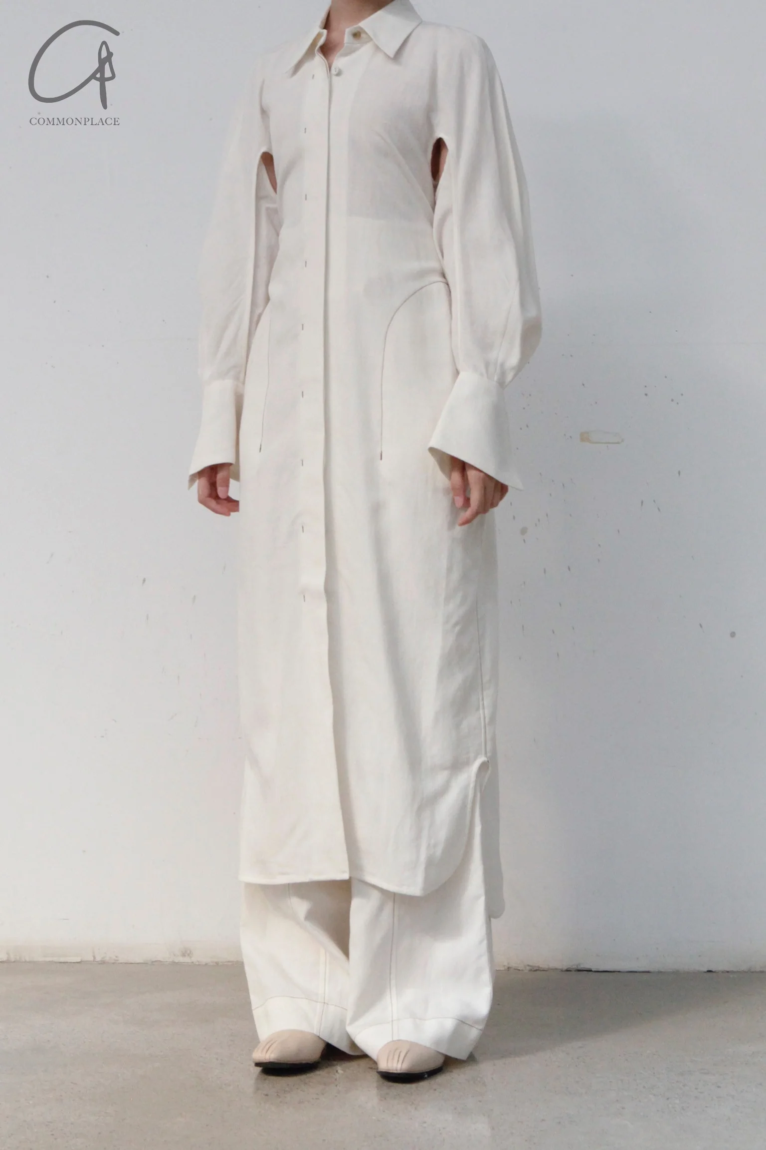 mame kurogouchi long shirt dress MM22SS DR033 white - Image 4