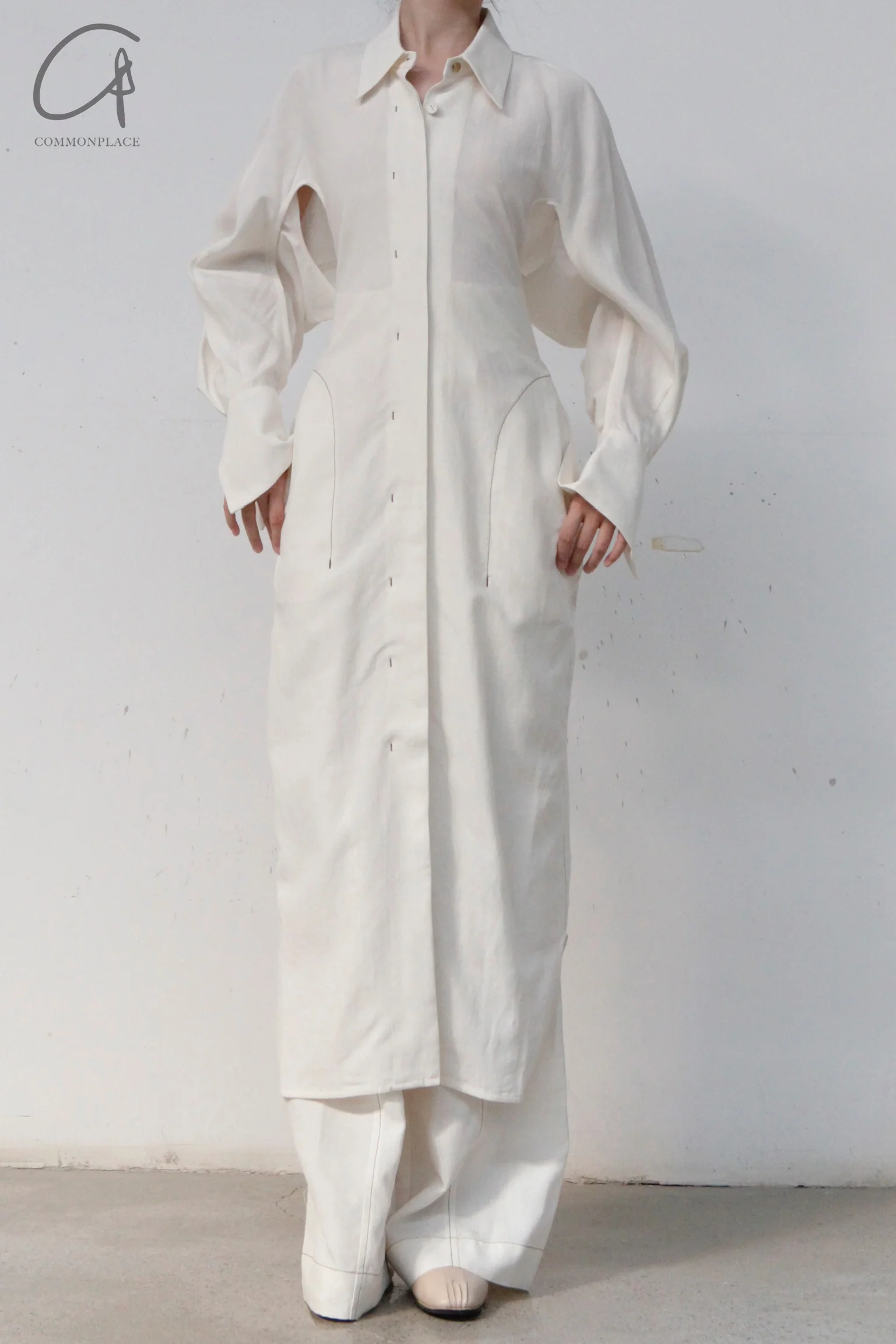 mame kurogouchi long shirt dress MM22SS DR033 white - Image 5