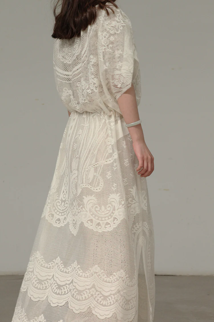 mame kurogouchi MM21SS CO001 curtain lace drawstring tunic - Image 3