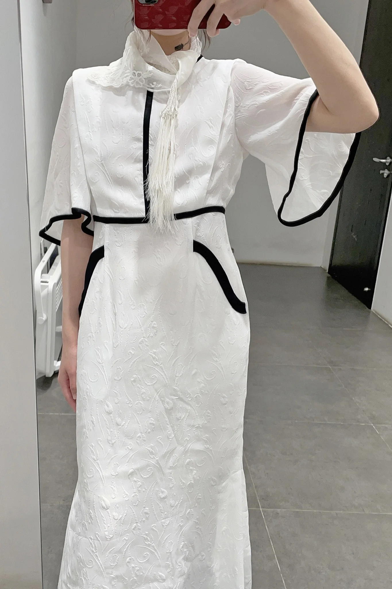 mame kurogouchi MM21SS DR017 tulip pattern jacquard dress - Image 4