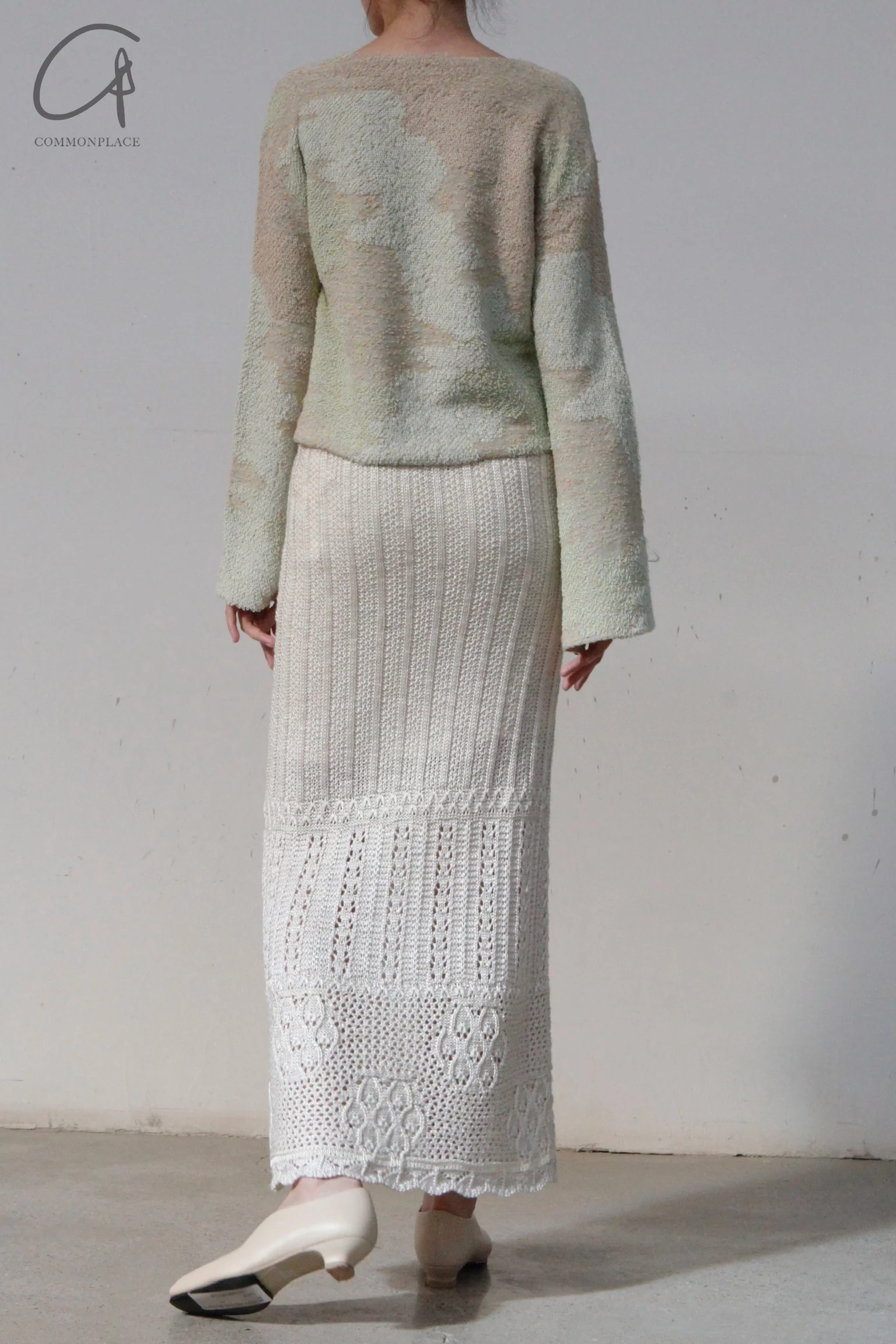 Mame kurogouchi MM21SS KN052 floral watermark knitted skirt - Image 20