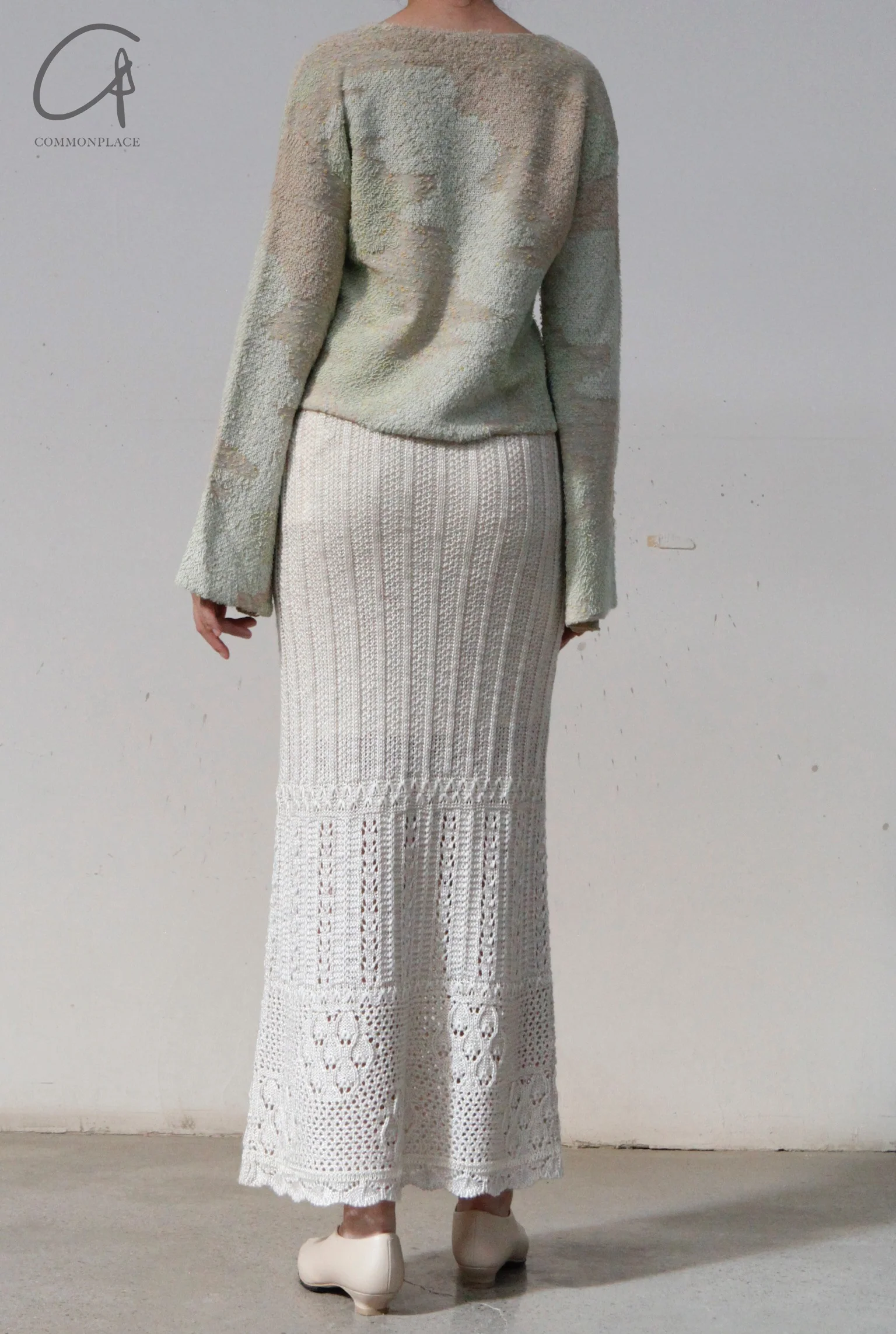 Mame kurogouchi MM21SS KN052 floral watermark knitted skirt - Image 21