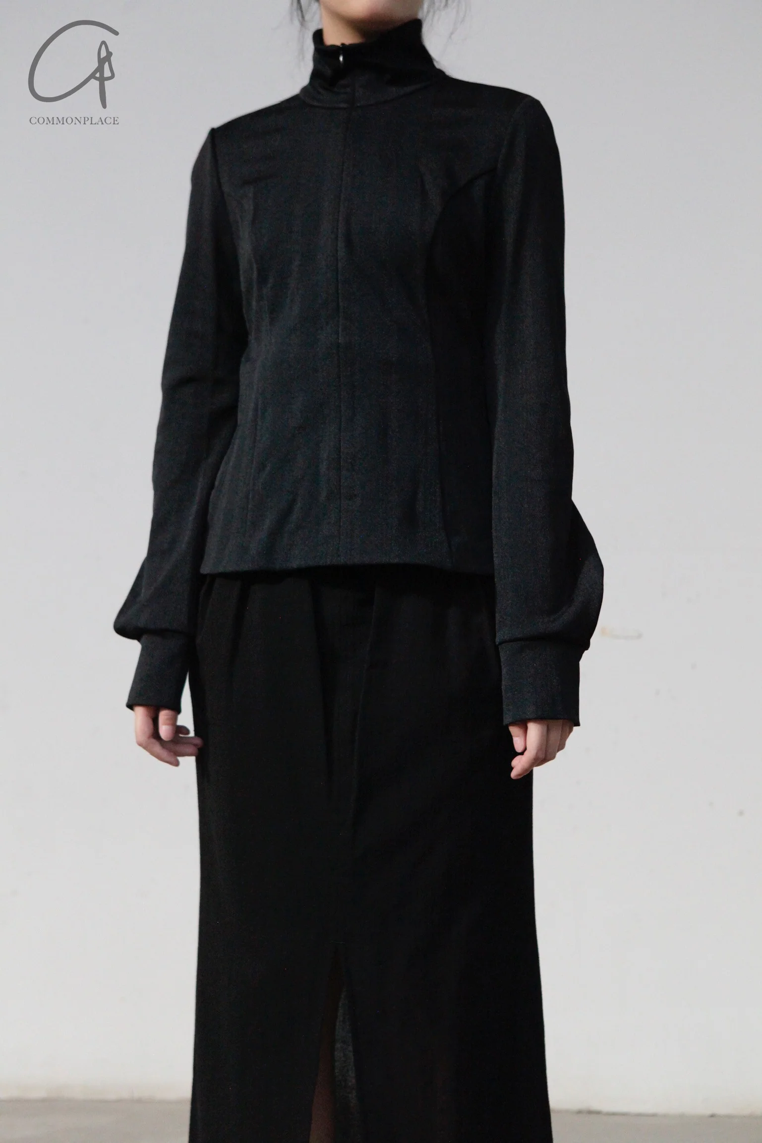 mame kurogouchi stand collar waist top MM22PS JS722 - Image 3