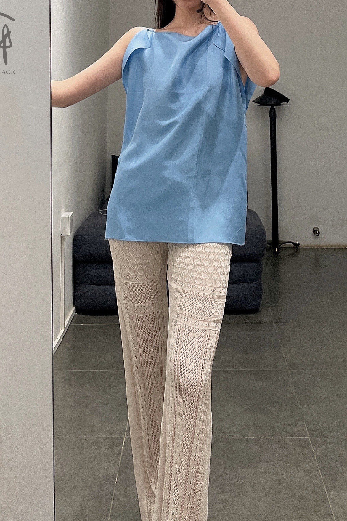 Mame kurogouchi traditional curtain lace knit trousers MD21SS KN032 - Image 20