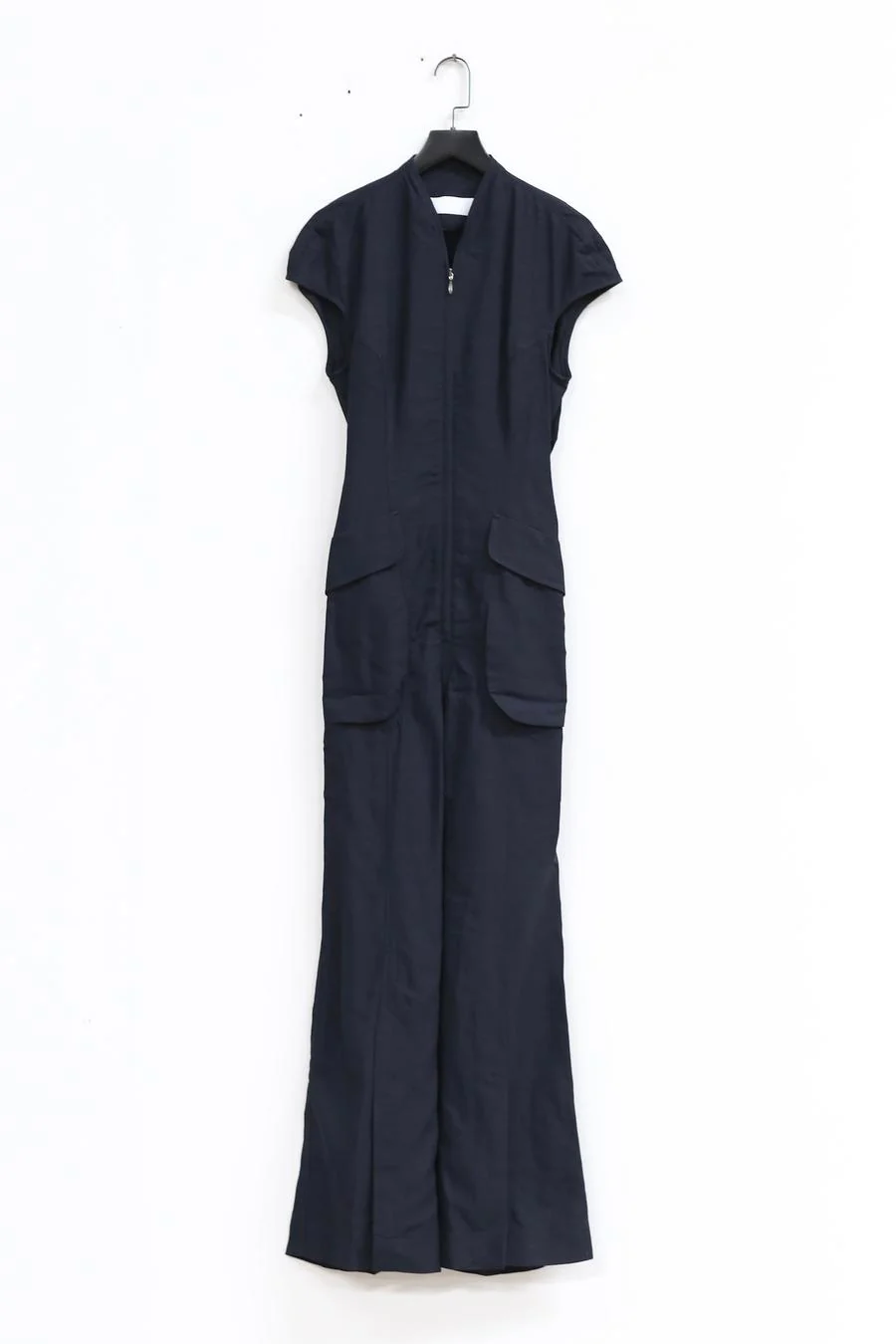 mame kurogouchi viscose hemp sleeveless skydiving suit MM22SS DR034 navy blue - Image 6