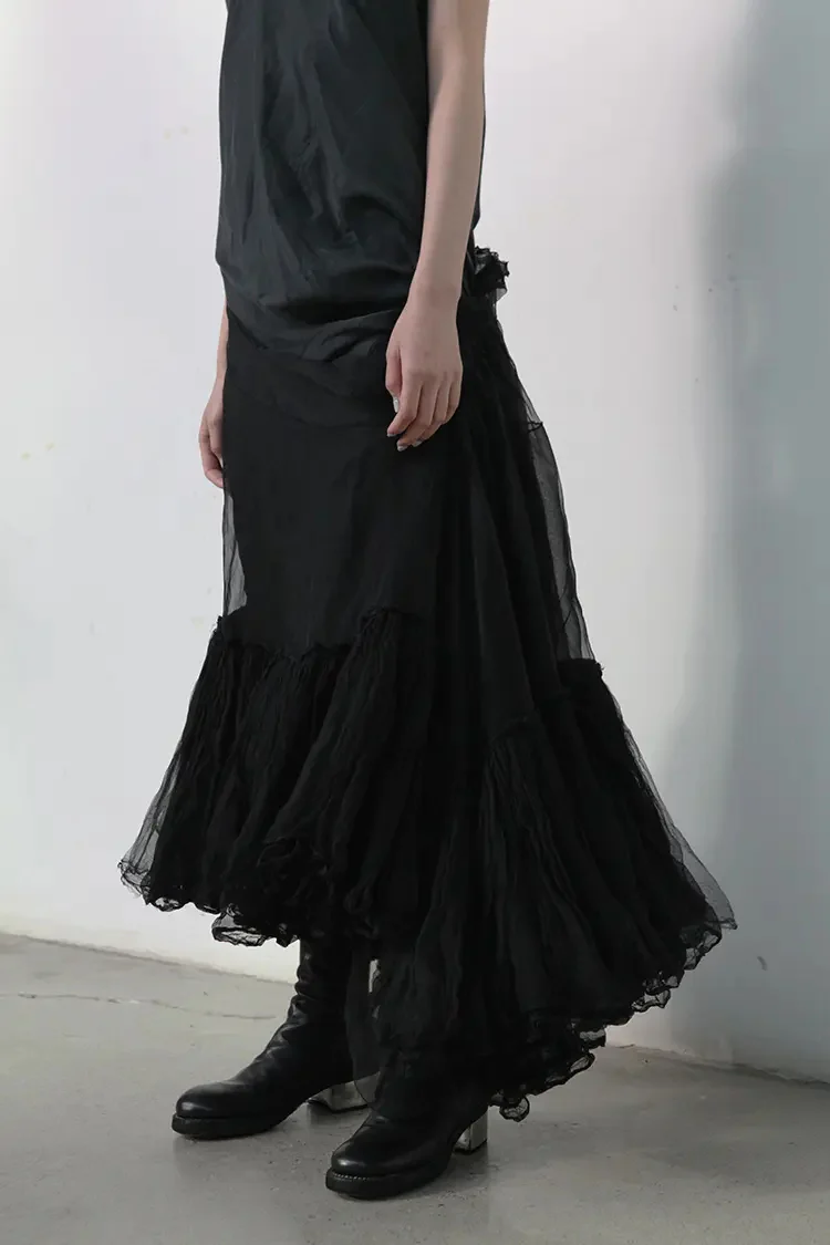 marc le bihan 21002 vest gauze skirt  noir - Image 2