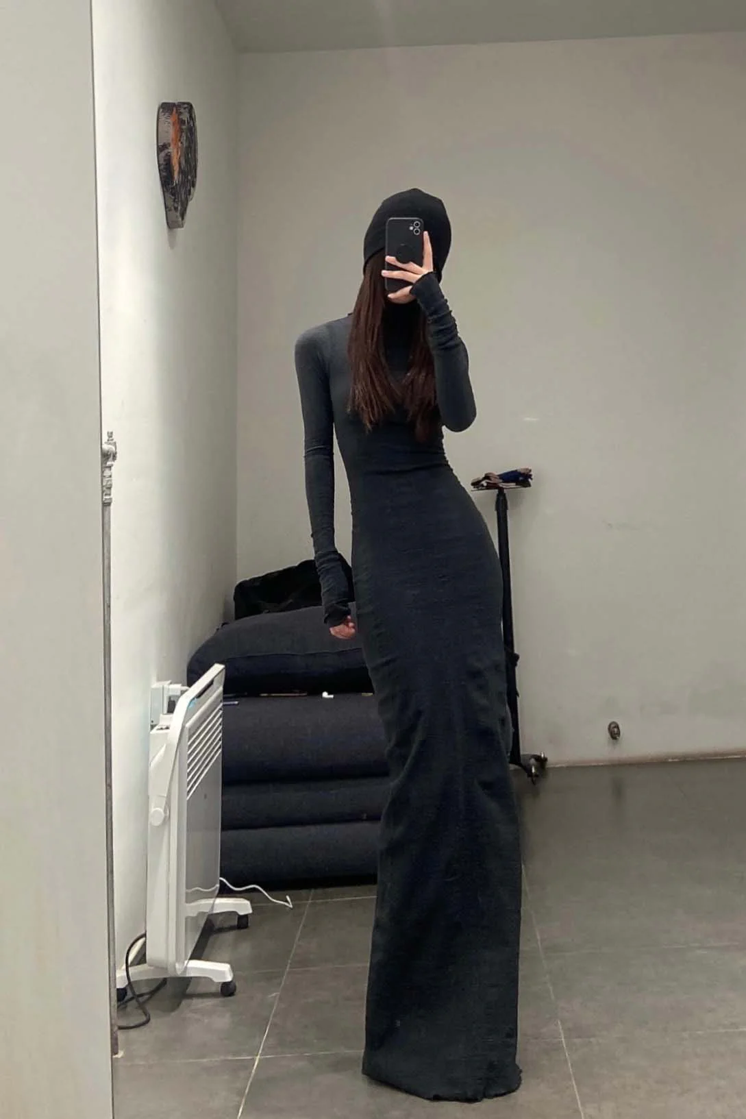 Marc Le Bihan 21915 Silk Shrinkage Stretch One-Piece Dress Collection French High-Level Handmade MLB-21915-SHENHUI Dark Gray PMLB4 - Image 14