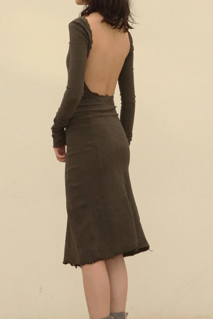 marc le bihan 21923 stretch dress bronze - Image 2