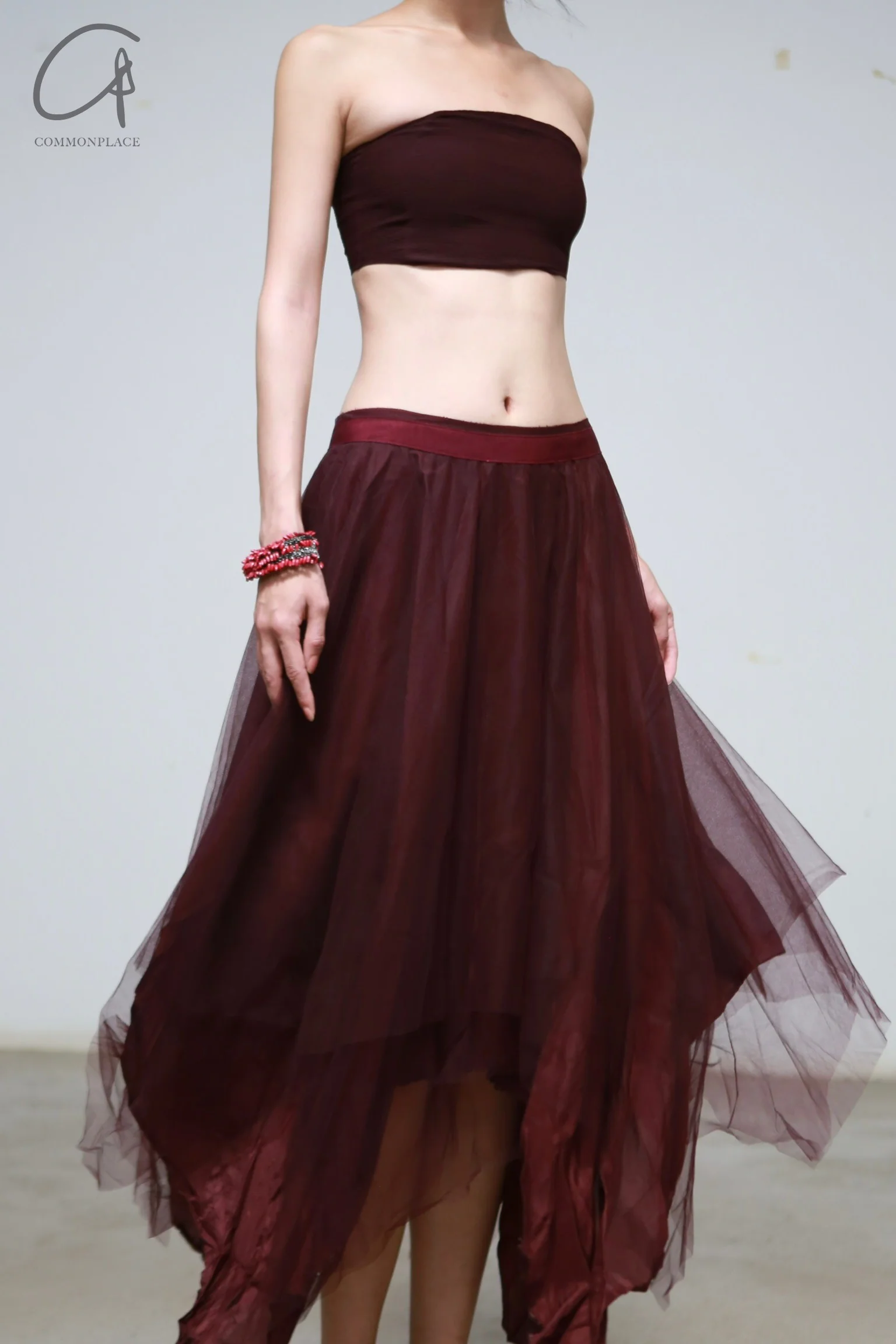 Marc Le Bihan 2590 Triple Tulle Silk Skirt Collection Handmade in France MLB-2590-AUBERGINE - Image 5