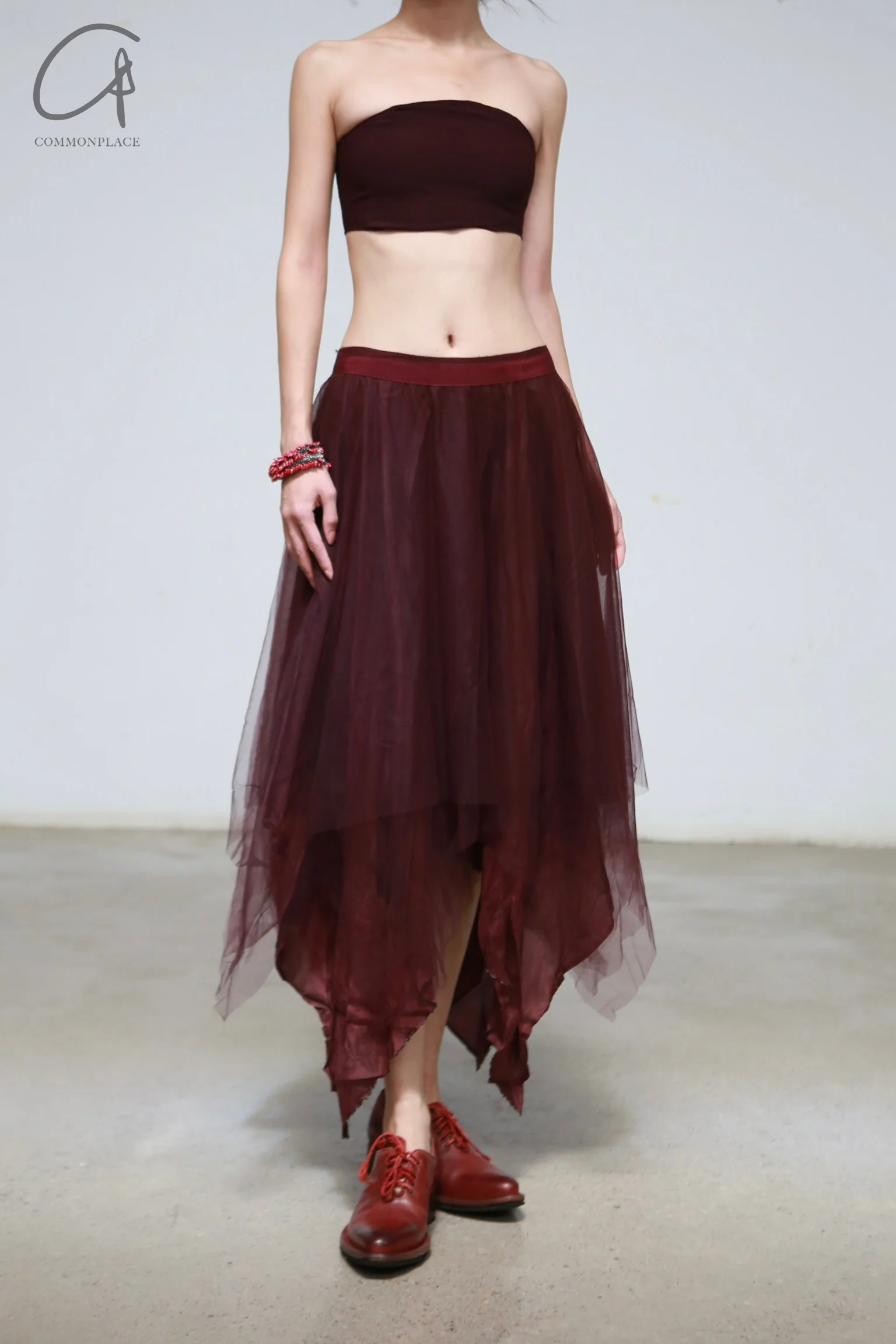 Marc Le Bihan 2590 Triple Tulle Silk Skirt Collection Handmade in France MLB-2590-AUBERGINE - Image 6