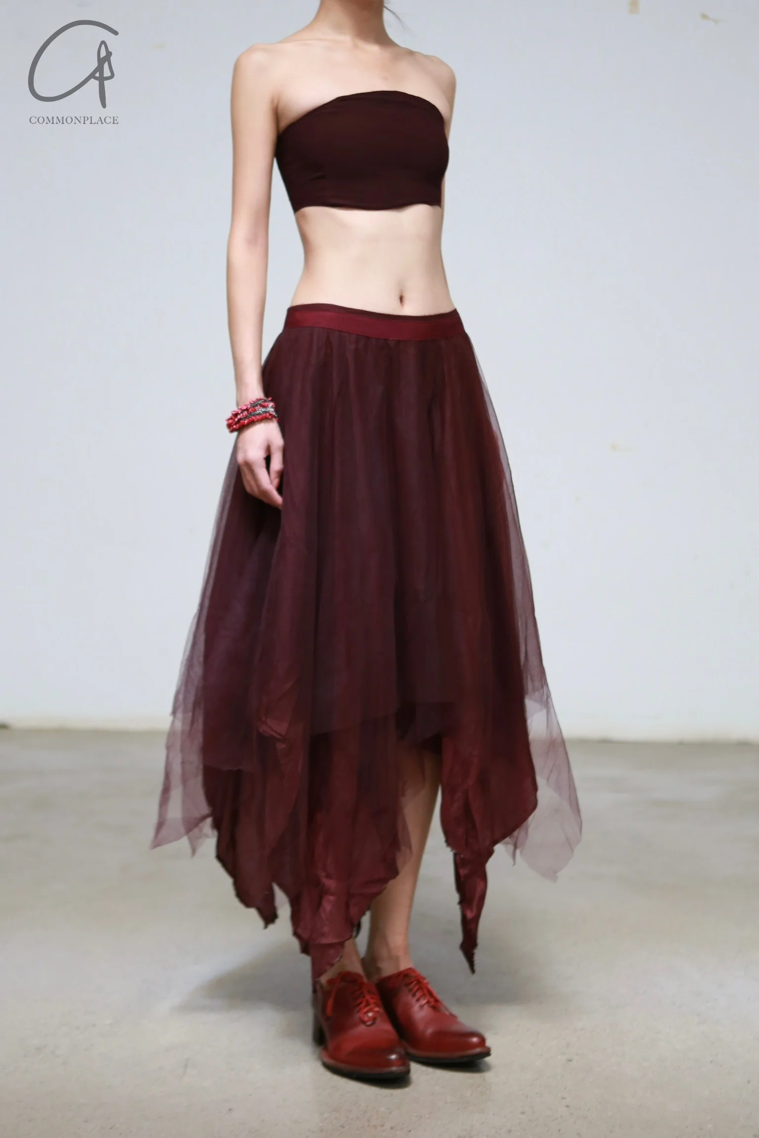 Marc Le Bihan 2590 Triple Tulle Silk Skirt Collection Handmade in France MLB-2590-AUBERGINE - Image 7