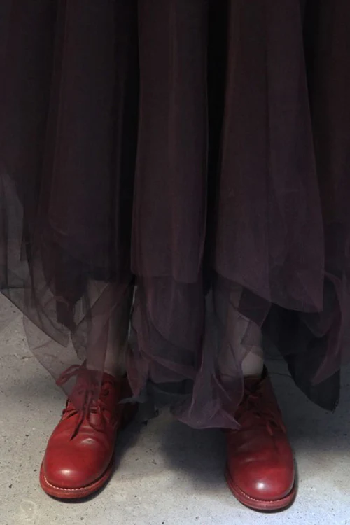 marc le bihan 2591 bordeaux yarn skirt - Image 3
