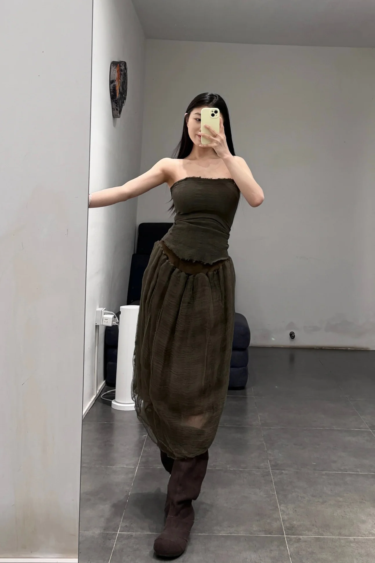 Marc Le Bihan Silk Skirt Six-layer Gauze 25930 Series French Hand-dyed MLB-25930-QINGTONG Bronze - Image 8
