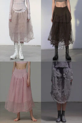 Marc Le Bihan Silk Skirt Six-layer Gauze 25930 Series French Hand-dyed MLB-25930-FENHONG Pink PINK - Image 9