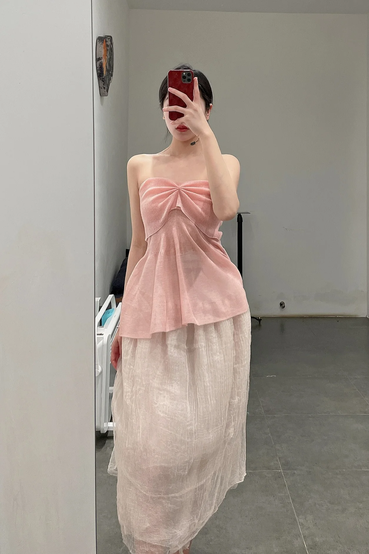 Marc Le Bihan Silk Skirt Six-layer Tulle 25930 Series French Hand-dyed MLB-25930-SKIN Skin Color - Image 39
