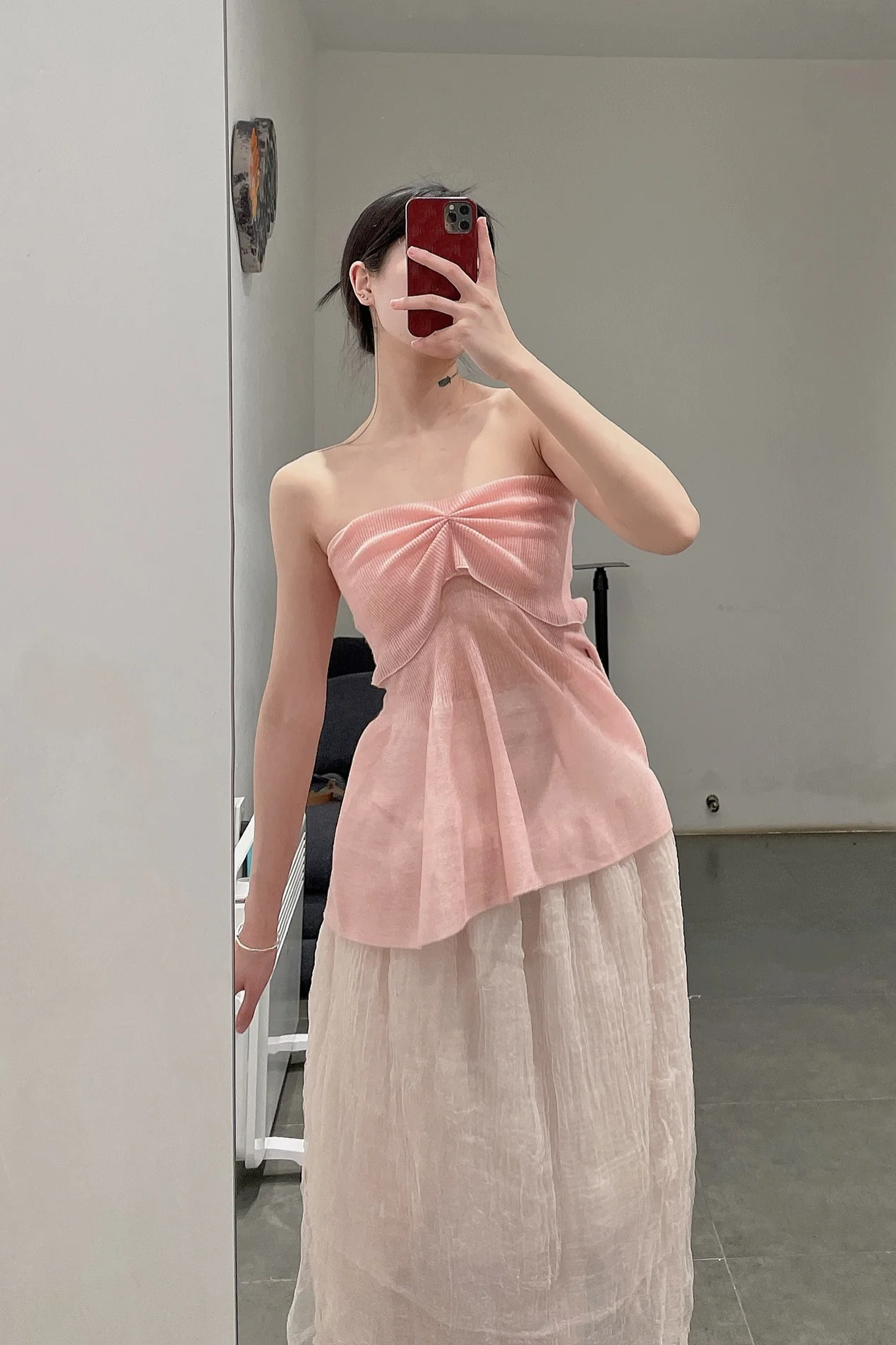 Marc Le Bihan Silk Skirt Six-layer Tulle 25930 Series French Hand-dyed MLB-25930-SKIN Skin Color - Image 40