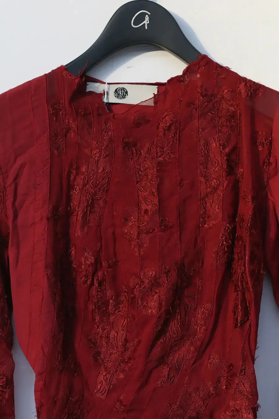 MARC LE BIHAN 26858 Pleated Asymmetrical Top Red - Image 8