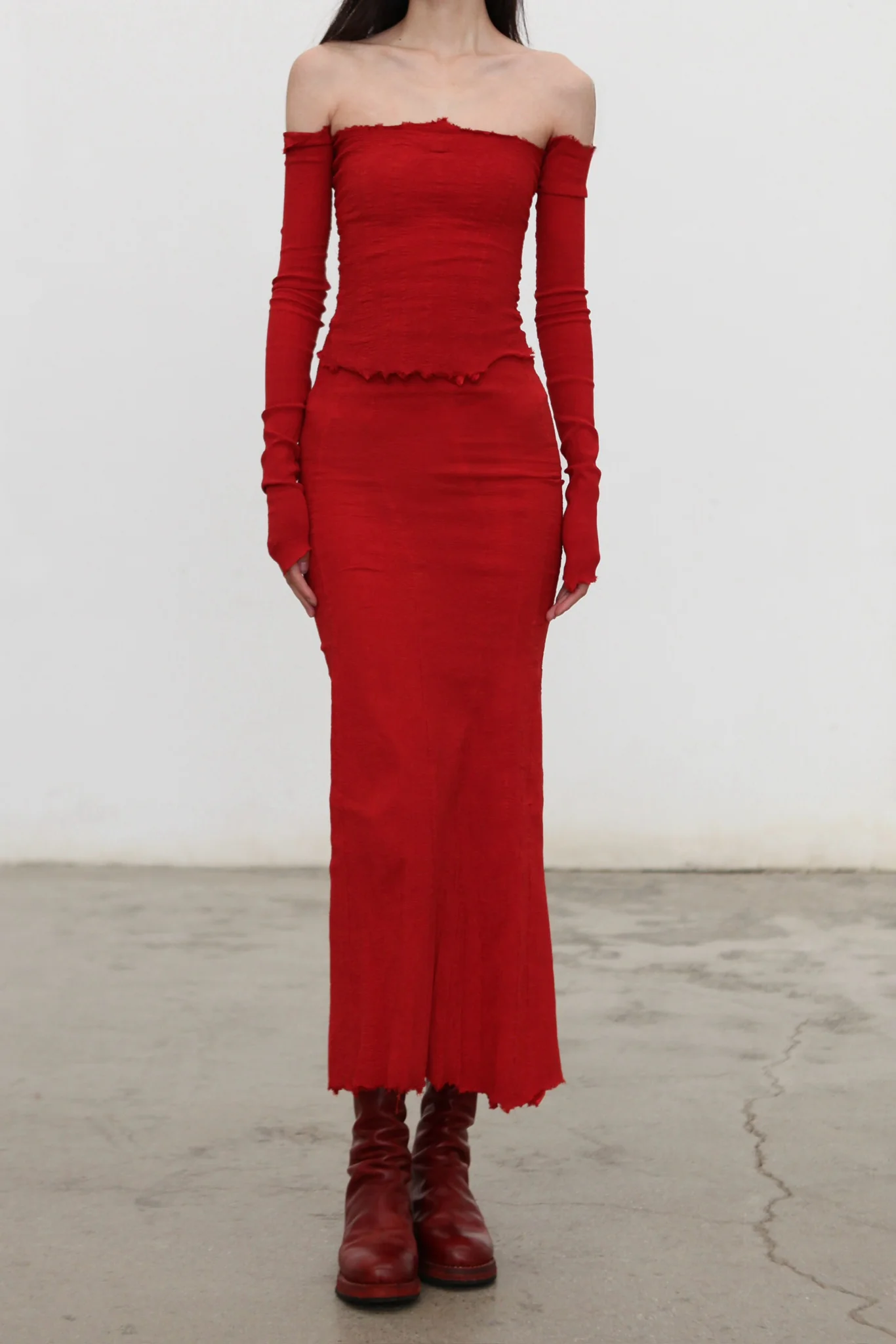 Marc Le Bihan 26916 Strapless Shoulder Stretch Base Layer Bustier T-Shirt, French Handmade, MLB-26916-25AW-POPPY - Image 2