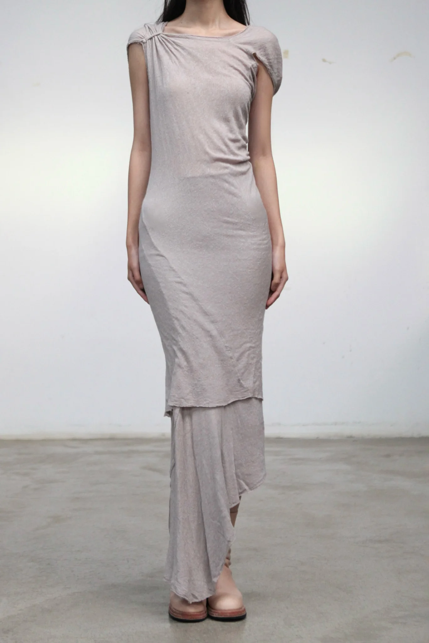 Marc Le Bihan 2802 Asymmetrical Skirt Collection, France, Handmade, MLB-2802-25AW-BEIGE - Image 2
