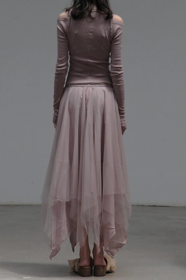 marc le bihan 2834 wood rose off-shoulder dress 2834 - Image 3