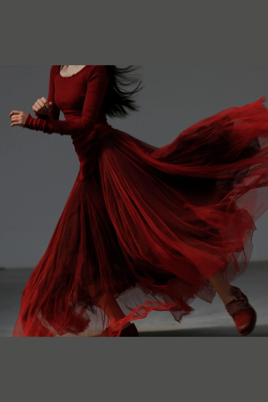 MARC LE BIHAN  ballet skirt   MLB-21900-HONG red&black - Image 3