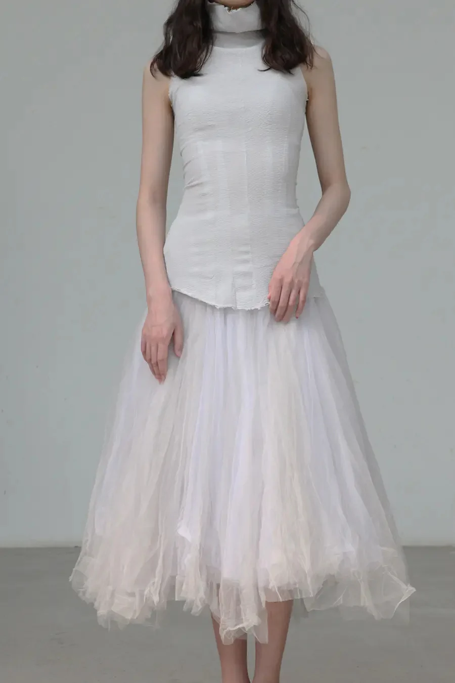 marc le bihan ballet skirt 25001 GLACIER/WHIRE - Image 3