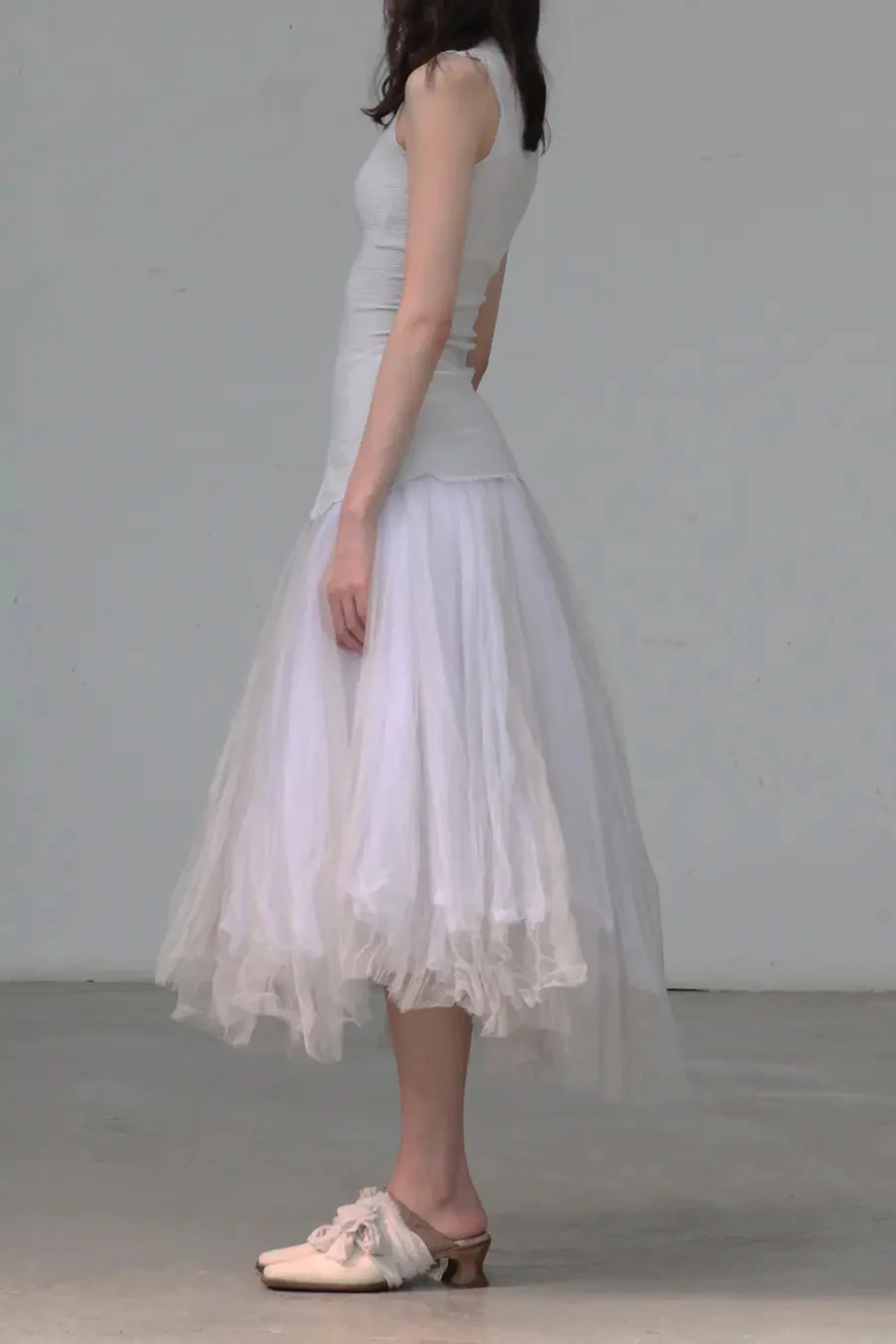 marc le bihan ballet skirt 25001 GLACIER/WHIRE - Image 4