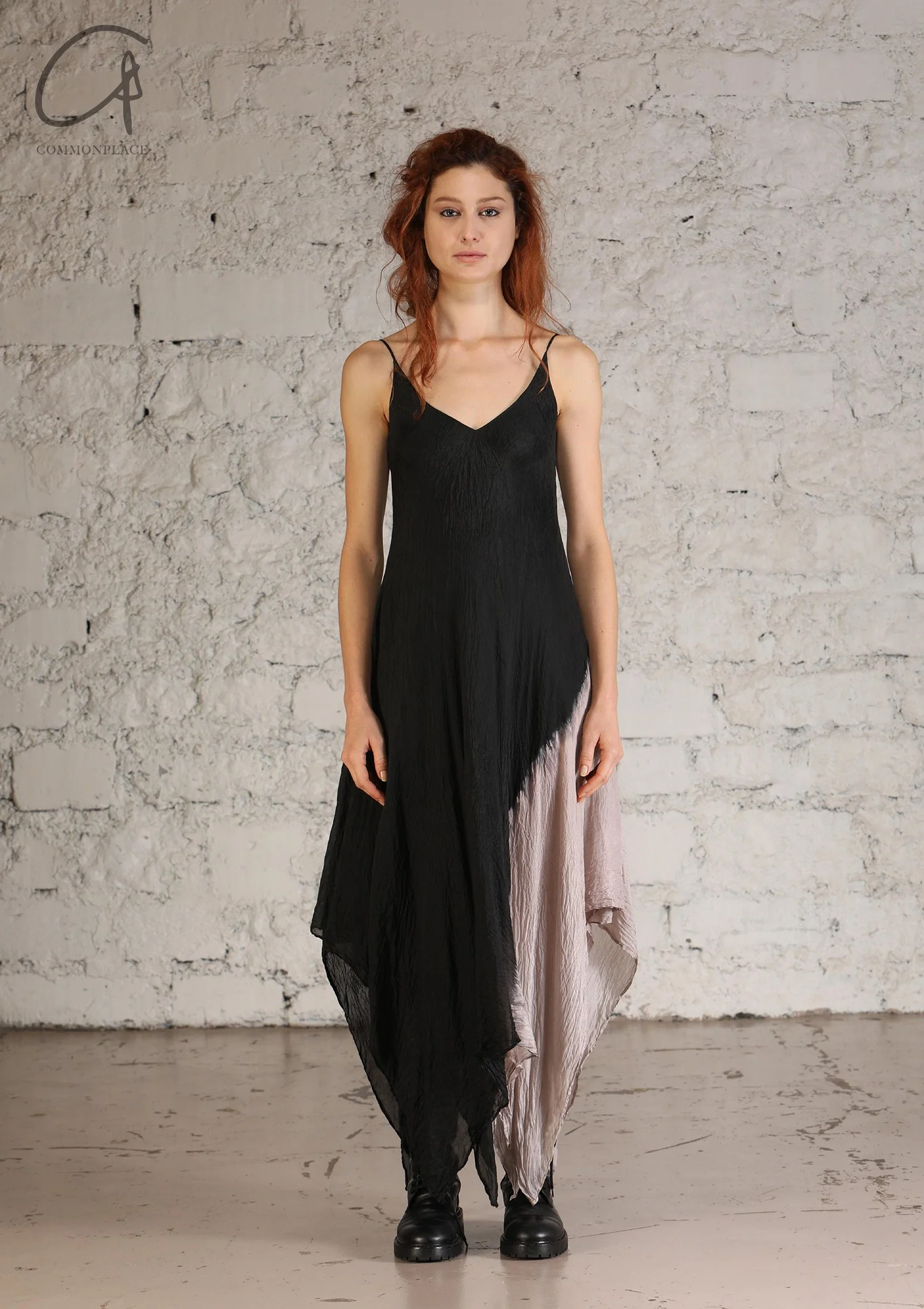 Marc Le Bihan Bias-cut halter dress France MLB-2109-BLACK/ROSE - Image 8