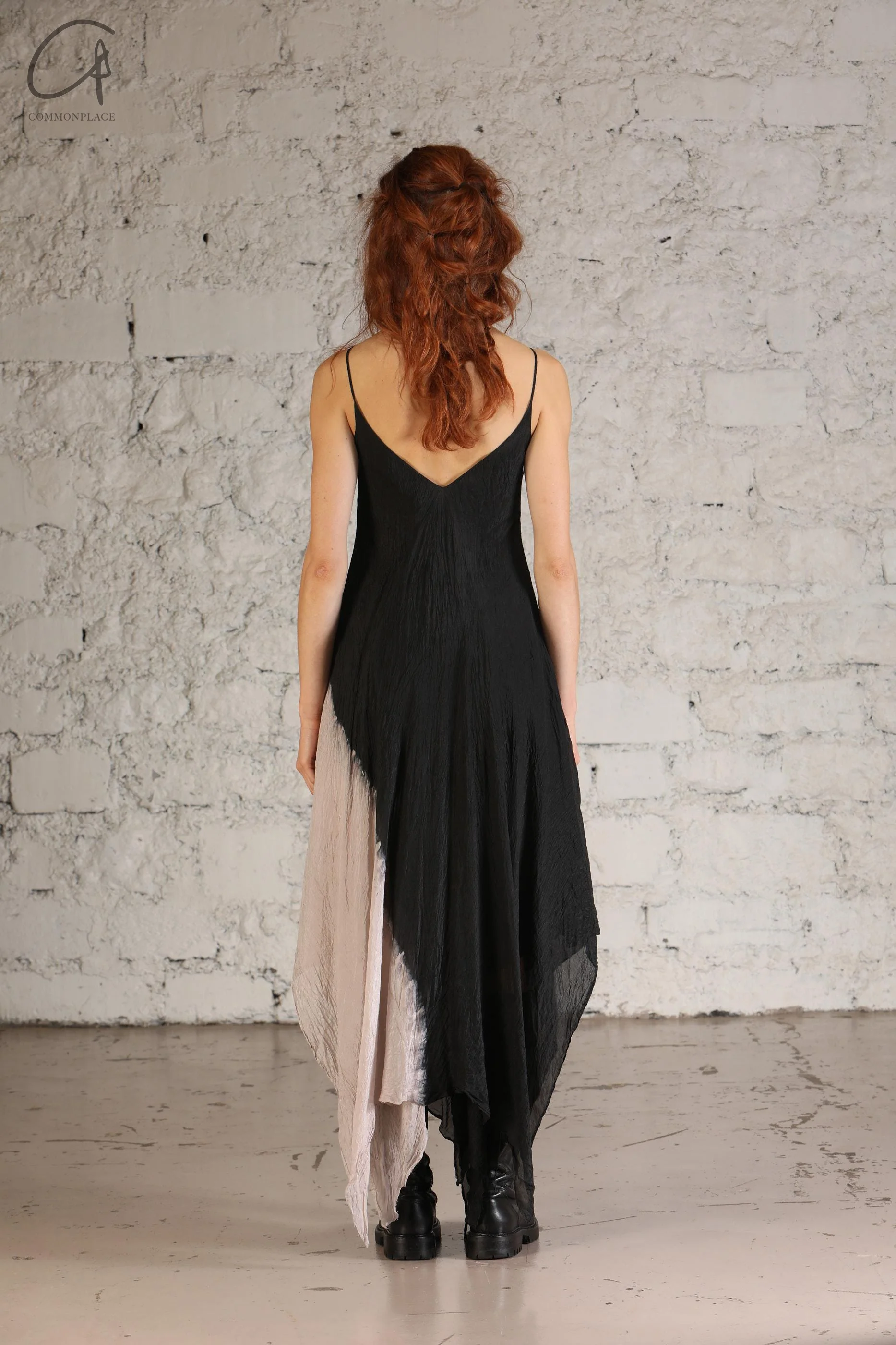 Marc Le Bihan Bias-cut halter dress France MLB-2109-BLACK/ROSE - Image 9