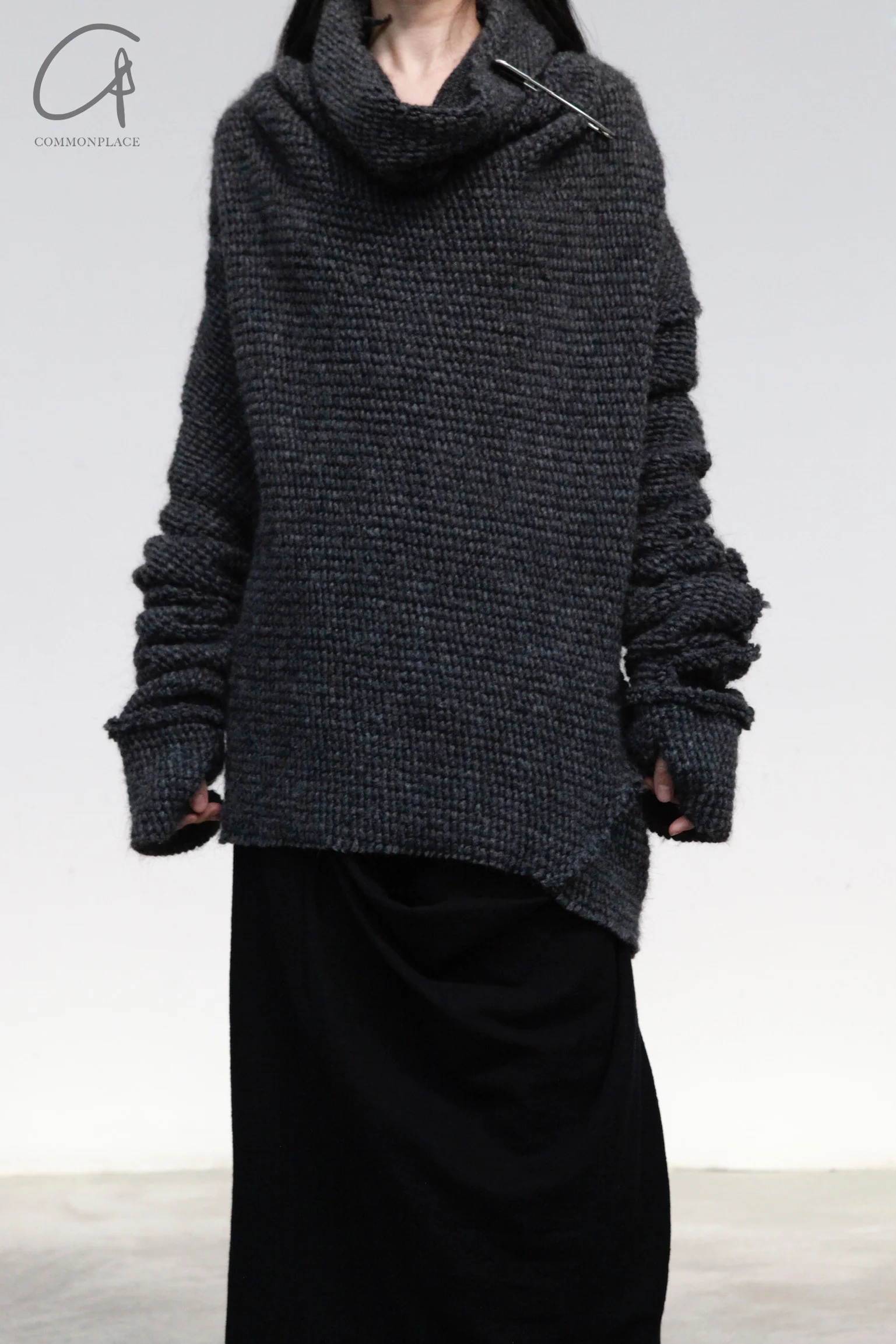 Marc Le Bihan wool pullover sweater 1731 France MLB-1731-HUI GREY - Image 3