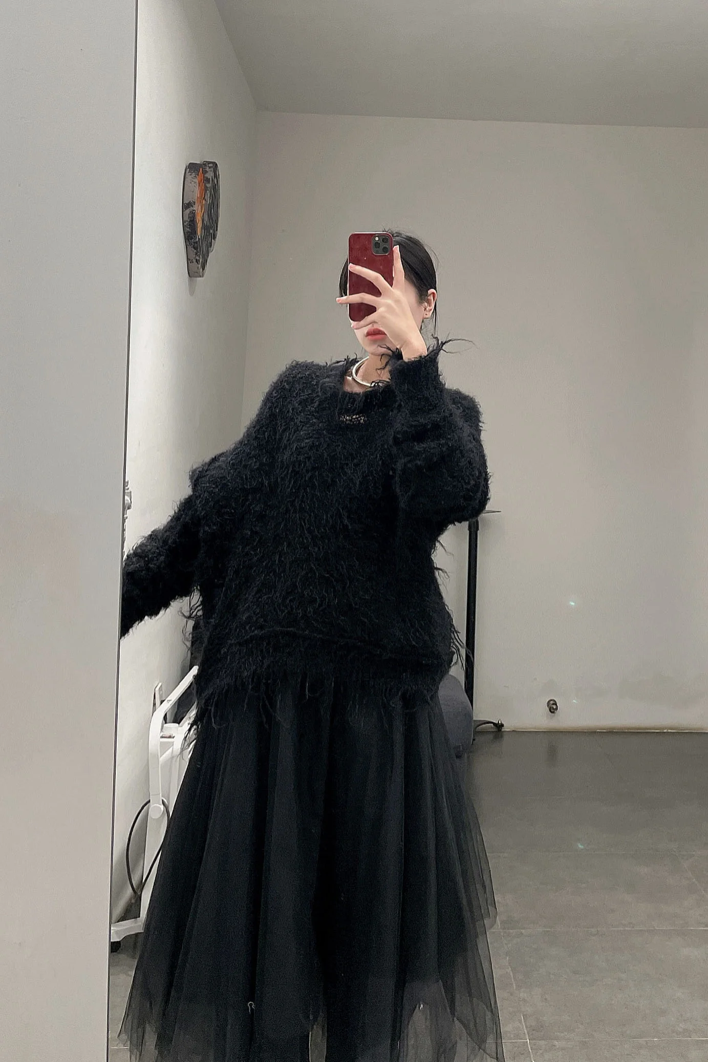 marc le bihan black and gray irregular skirt 2592 - Image 11