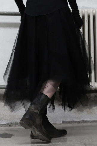 marc le bihan black and gray irregular skirt 2592 - Image 3