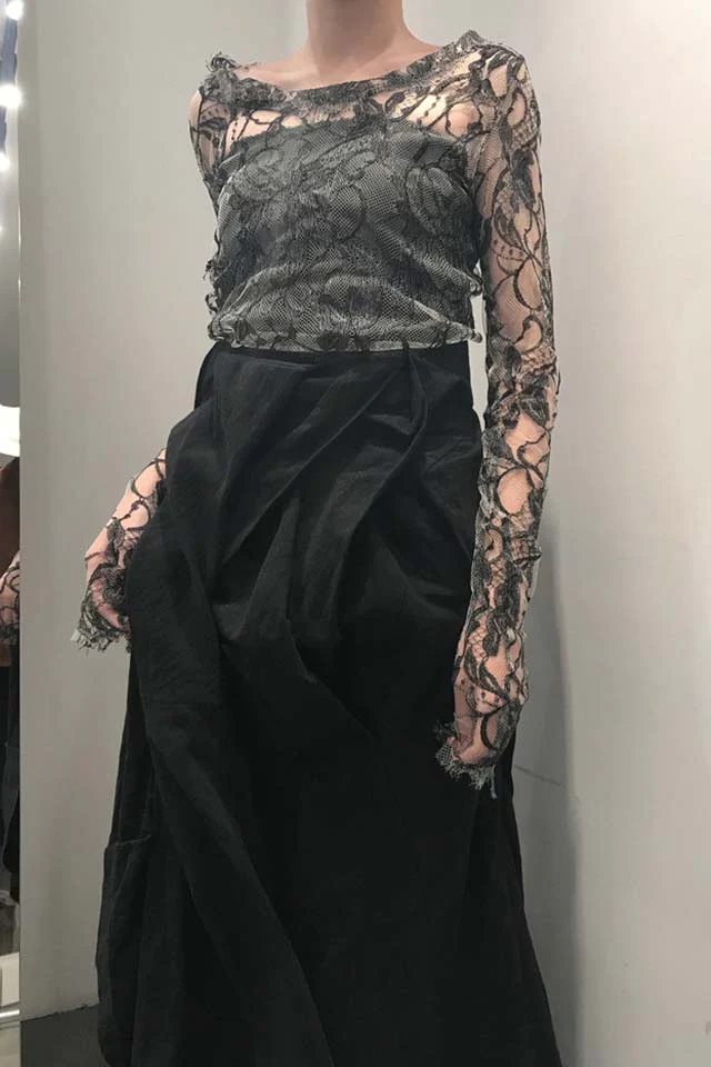 marc le bihan black lace top 28407 - Image 16