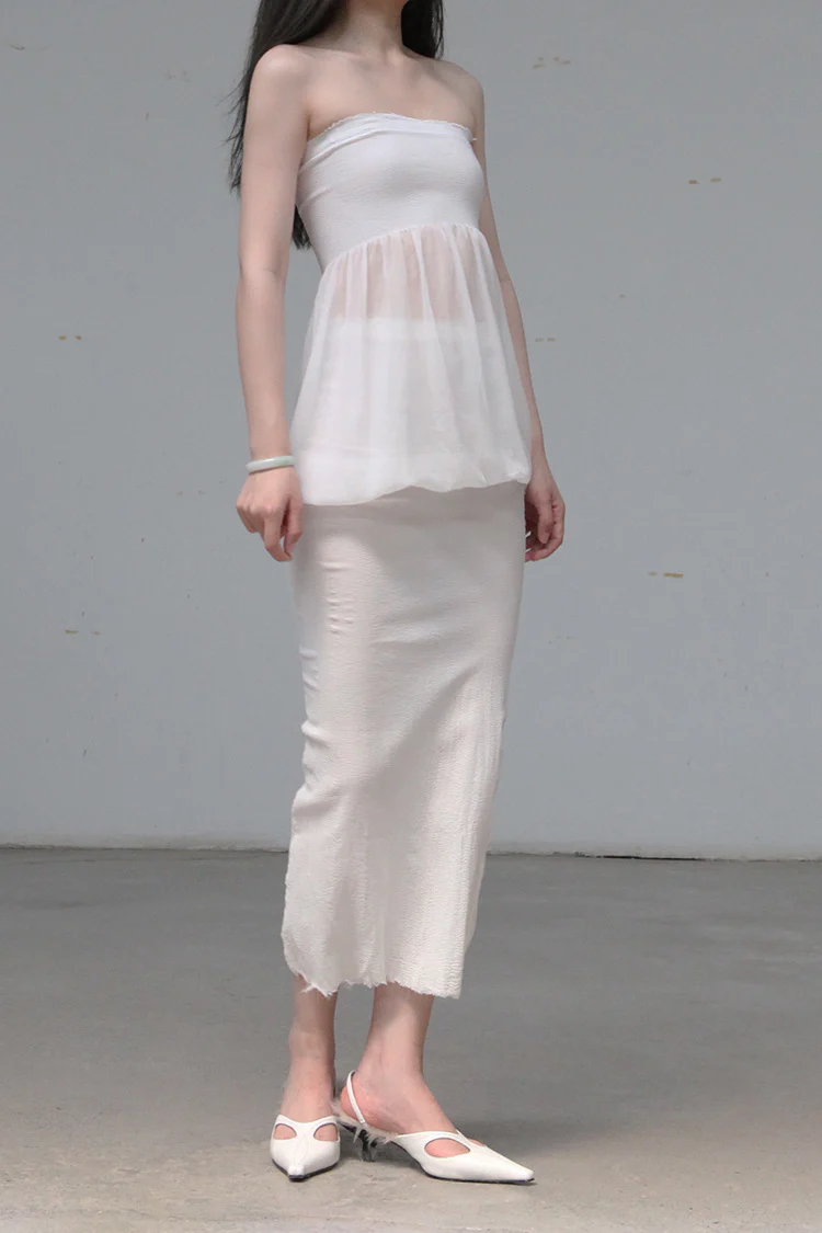 marc le bihan bubble tube top 26940-E21 WHITE - Image 3