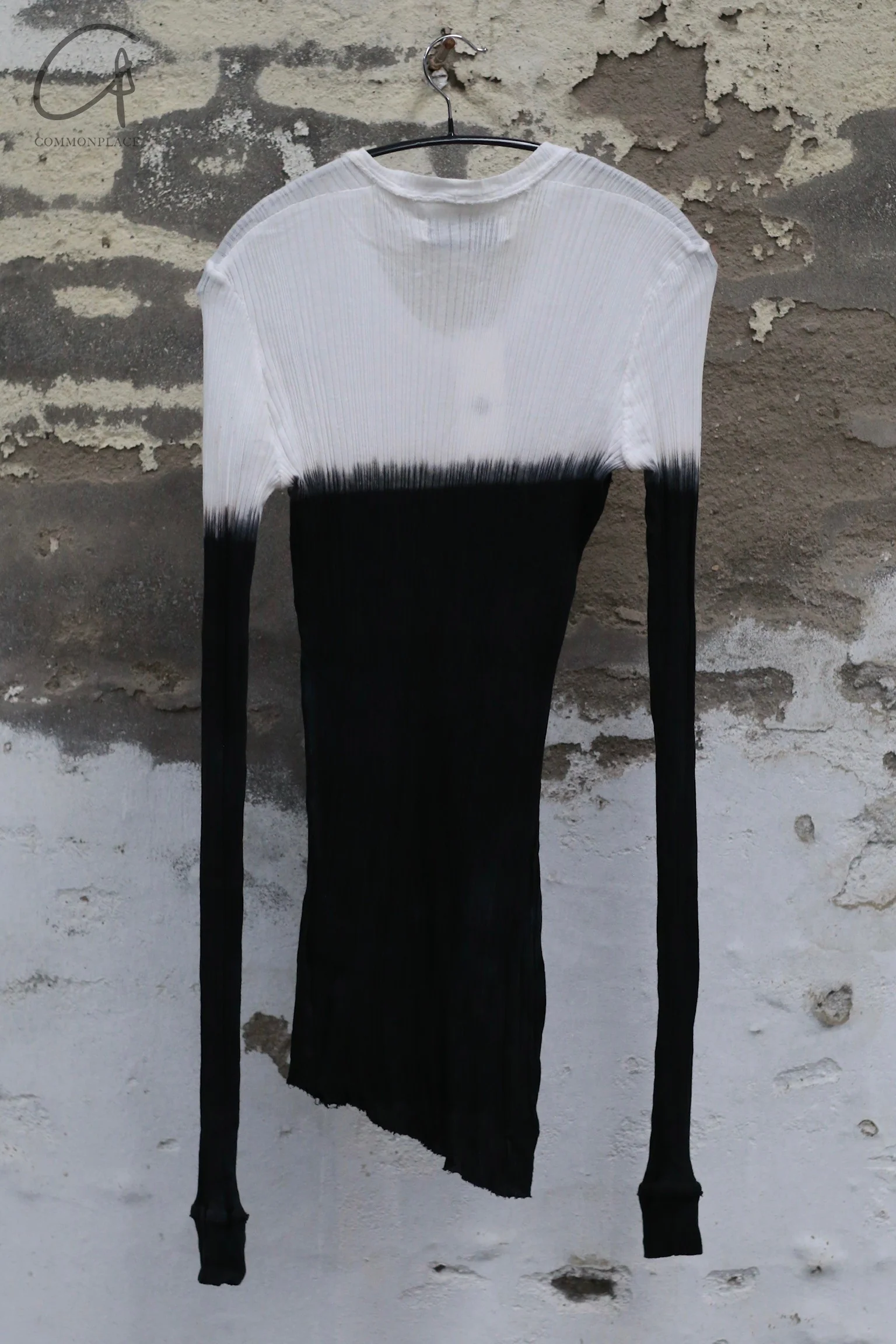 Marc Le Bihan crew neck long sleeve color block top T-shirt 2861 MLB-2861-BLACK/WHITE - Image 4