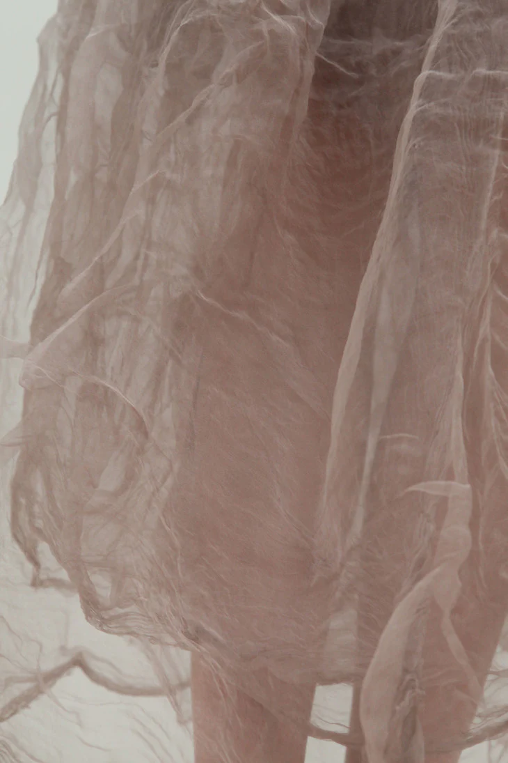 marc le bihan dead wood rose silk skirt 25930 6 layers of yarn - Image 14