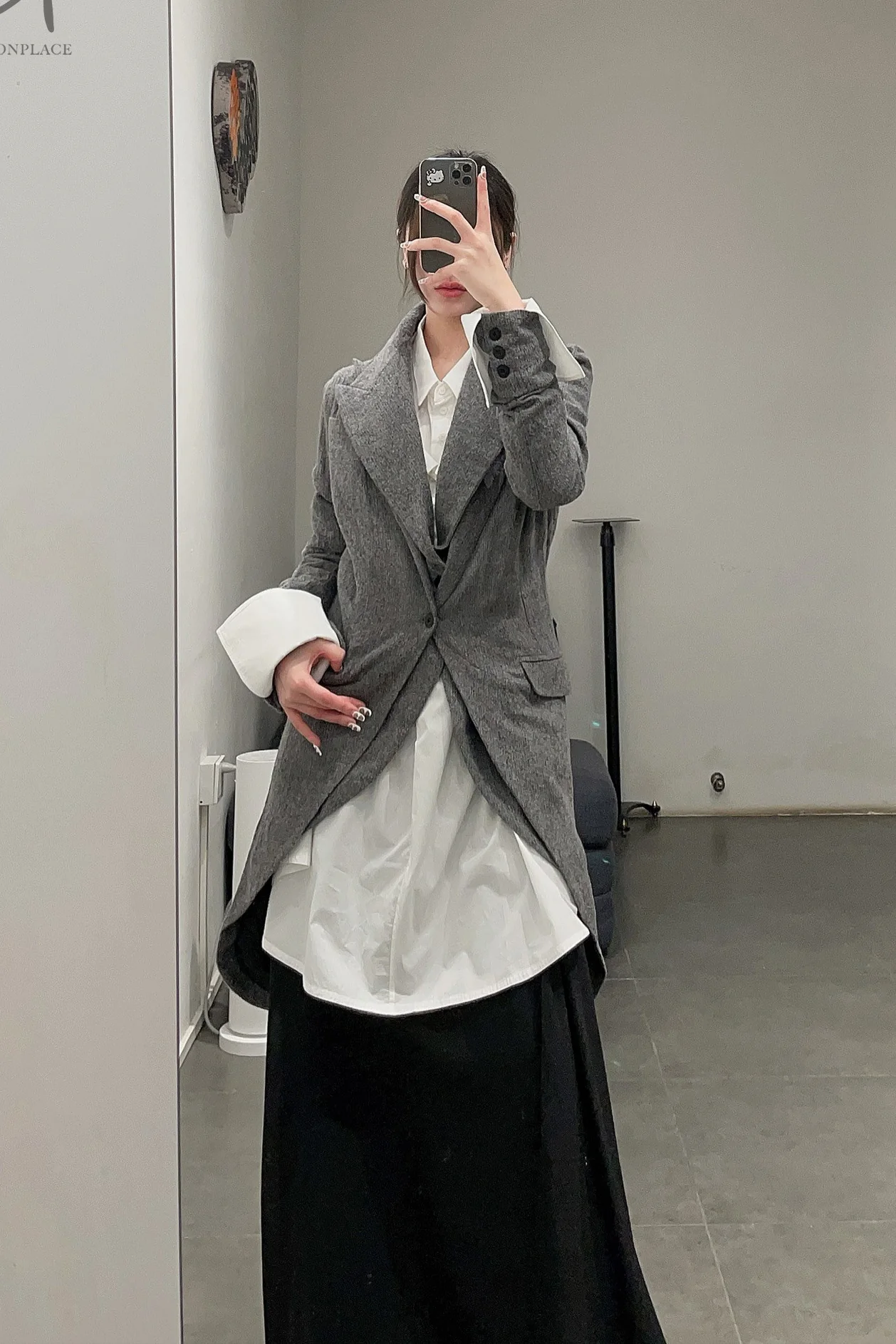 Marc le bihan double -collar dress coat 1275 gray - Image 18